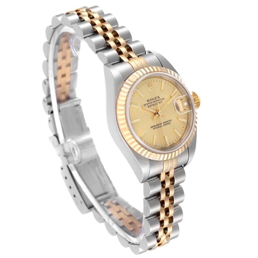 Rolex Champagne 18K Yellow Gold And Stainless Steel Datejust 79173 Women's Wristwatch 26 Mm