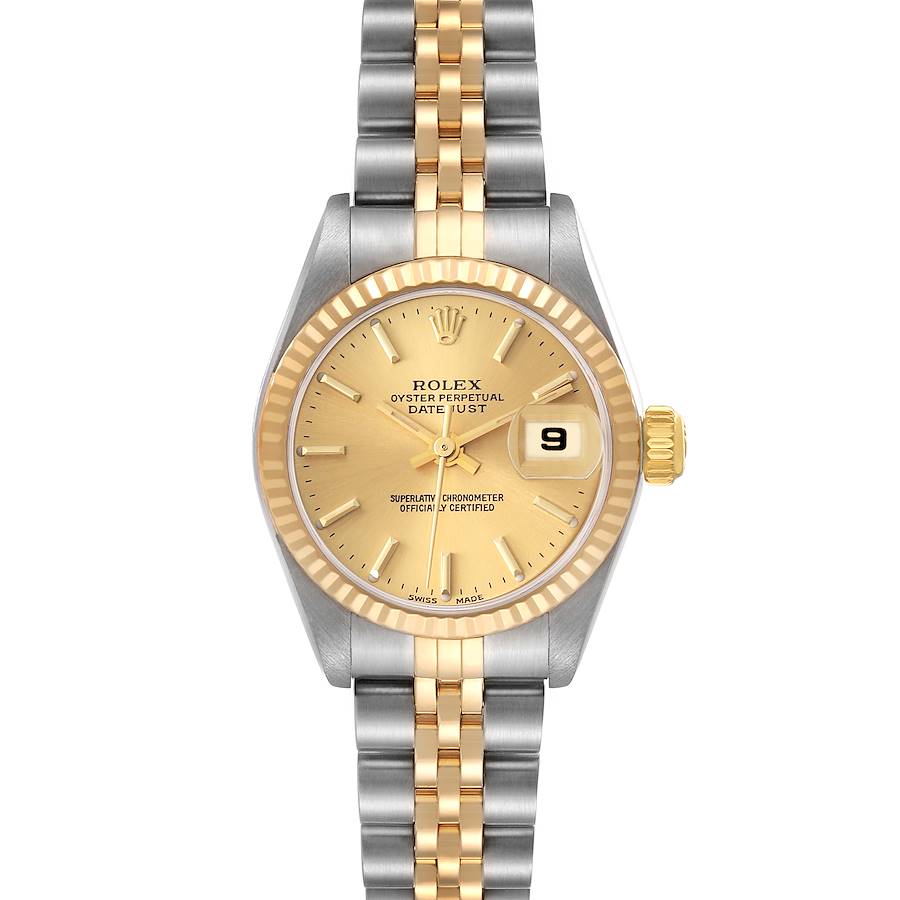 Rolex Champagne 18K Yellow Gold And Stainless Steel Datejust 79173 Women's Wristwatch 26 Mm