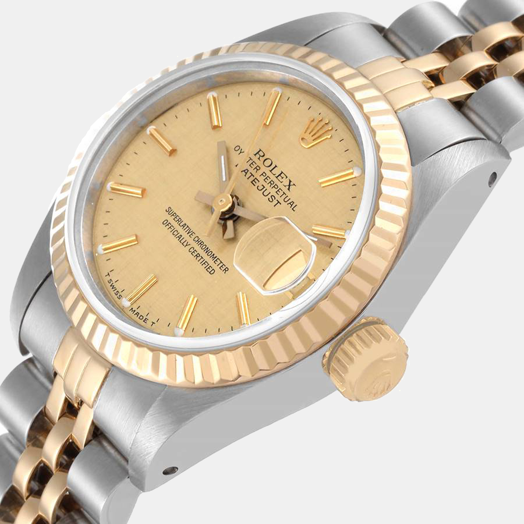 Rolex Champagne 18K Yellow Gold And Stainless Steel Datejust 69173 Women's Wristwatch 26 mm
Rolex Champagne 18K Yellow Gold And Stainless Steel Datejust 69173 Women's Wristwatch 26 mm