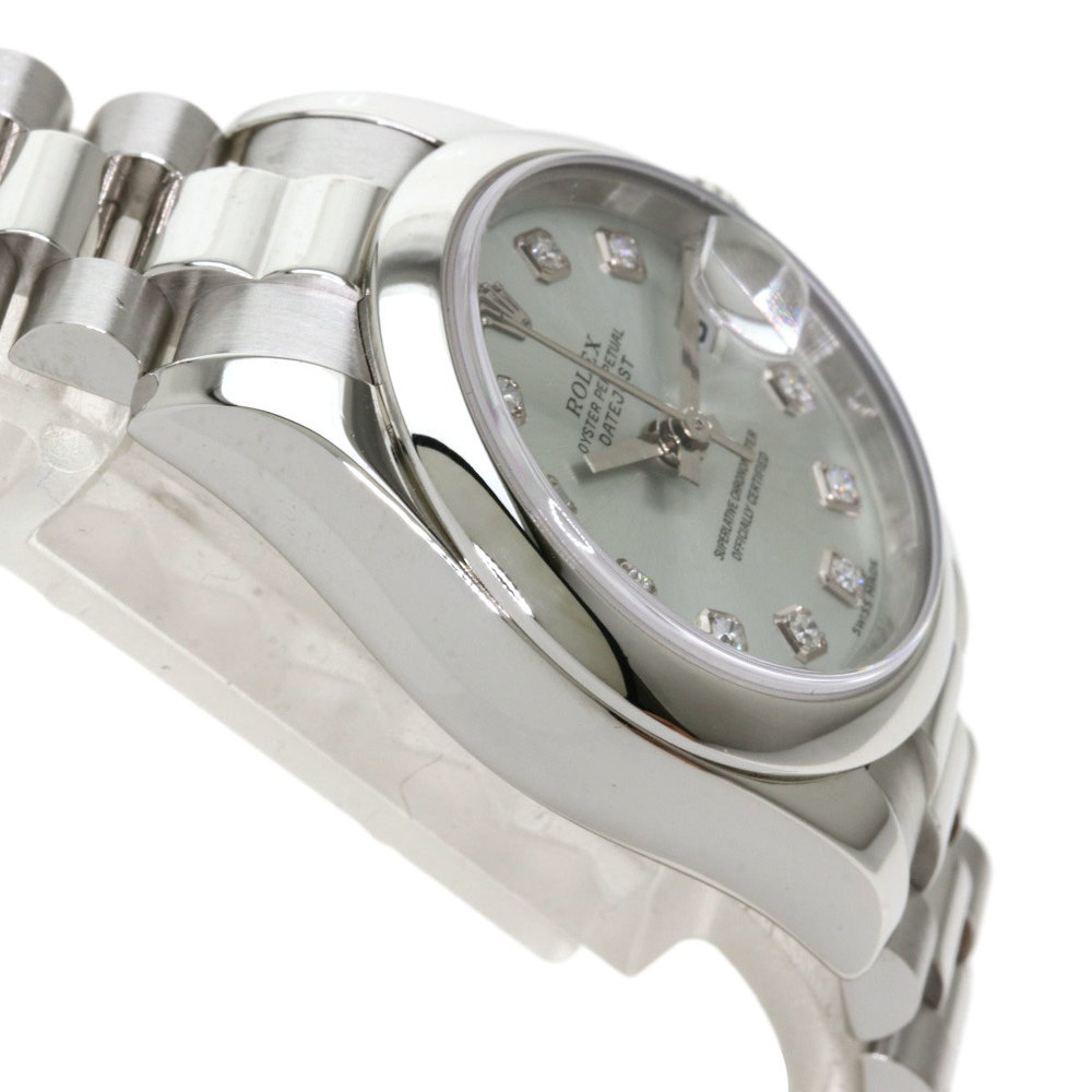 Rolex Silver Diamonds Platinum Datejust 179166 Women's Wristwatch 26 Mm