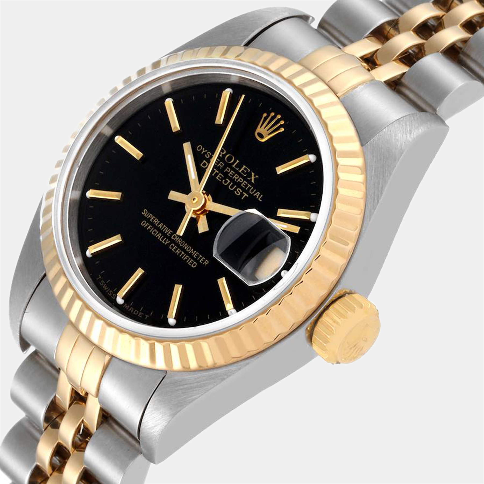 Rolex Black 18K Yellow Gold And Stainless Steel Datejust 69173 Women's Wristwatch 26 mm
Rolex Black 18K Yellow Gold And Stainless Steel Datejust 69173 Women's Wristwatch 26 mm