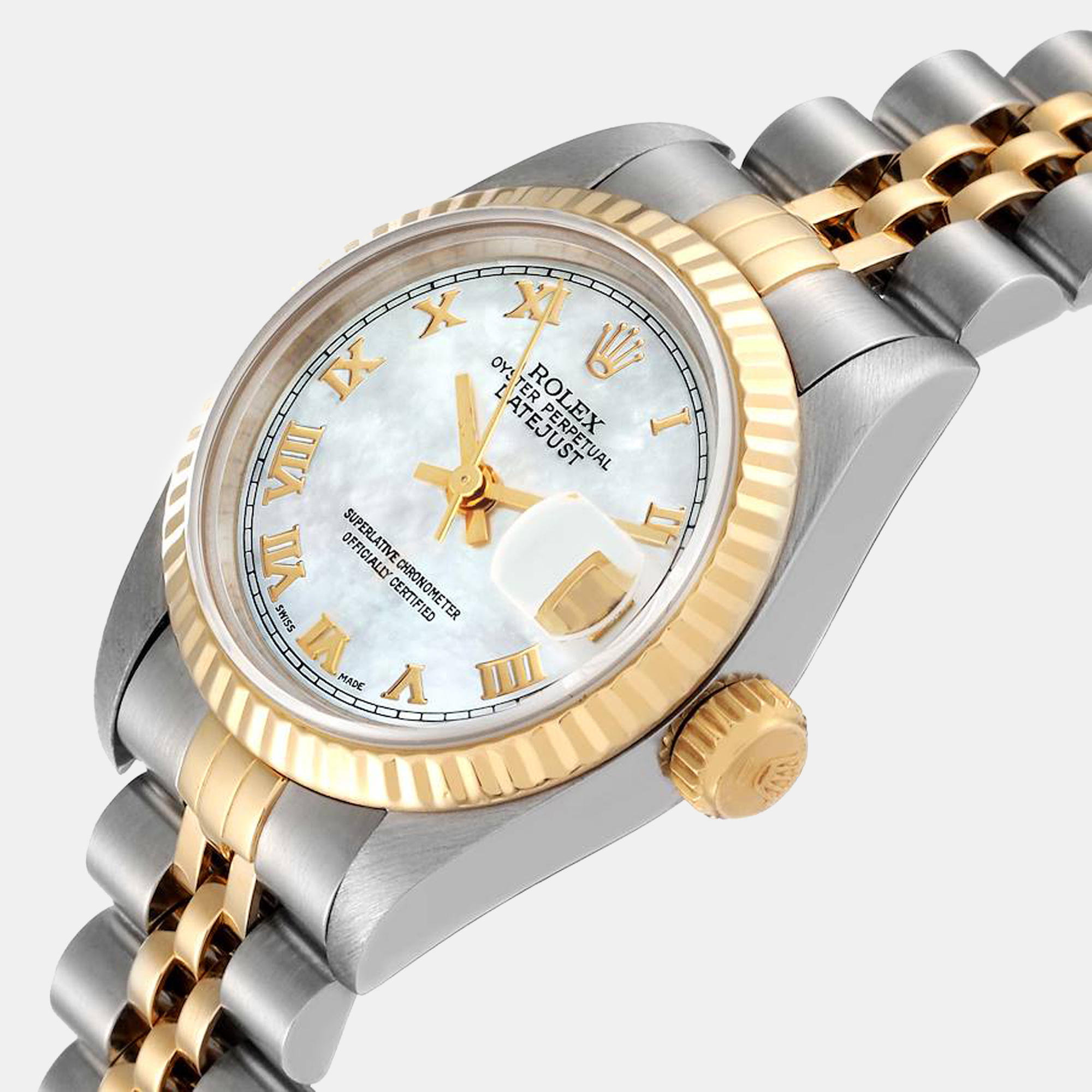 Rolex MOP 18K Yellow Gold And Stainless Steel Datejust 69173 Women's Wristwatch 26 mm, White
Rolex MOP 18K Yellow Gold And Stainless Steel Datejust 69173 Women's Wristwatch 26 mm, White