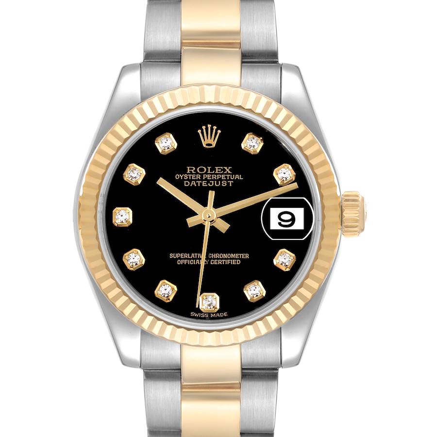 Rolex Datejust Midsize Black Diamond Dial Ladies Watch 178273
