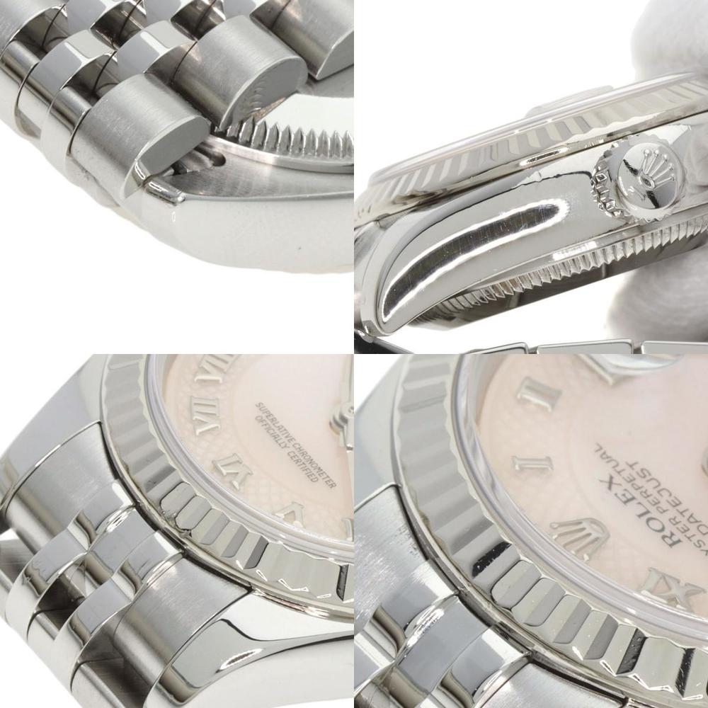 Rolex MOP 18K White Gold And Stainless Steel Datejust 179174NRD Women's Wristwatch 26 Mm