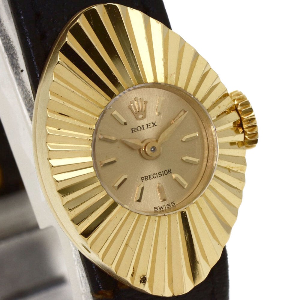 Rolex Champagne 18K Yellow Gold Chameleon Almond 1964 Women's Wristwatch 16 Mm