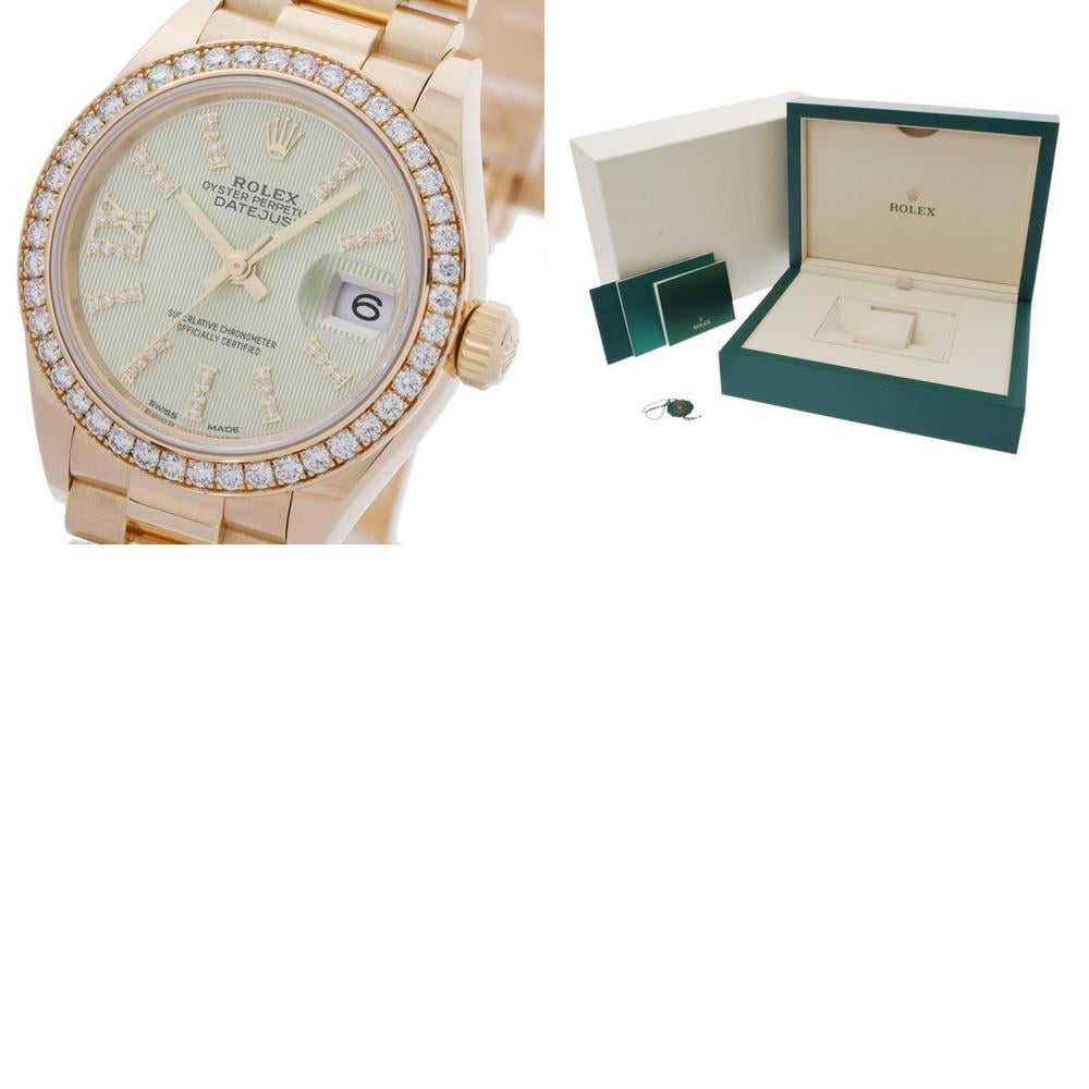 Rolex Green 18K Yellow Gold And Diamond Datejust 279138RBR Automatic Women's Wristwatchc28mm