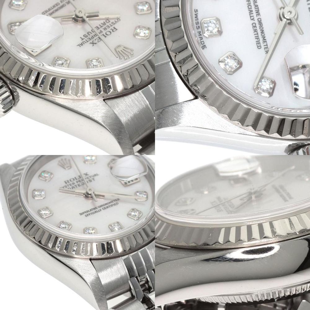 Rolex MOP Diamonds 18K White Gold And Stainless Steel Datejust 79174NG Women's Wristwatch 26 Mm