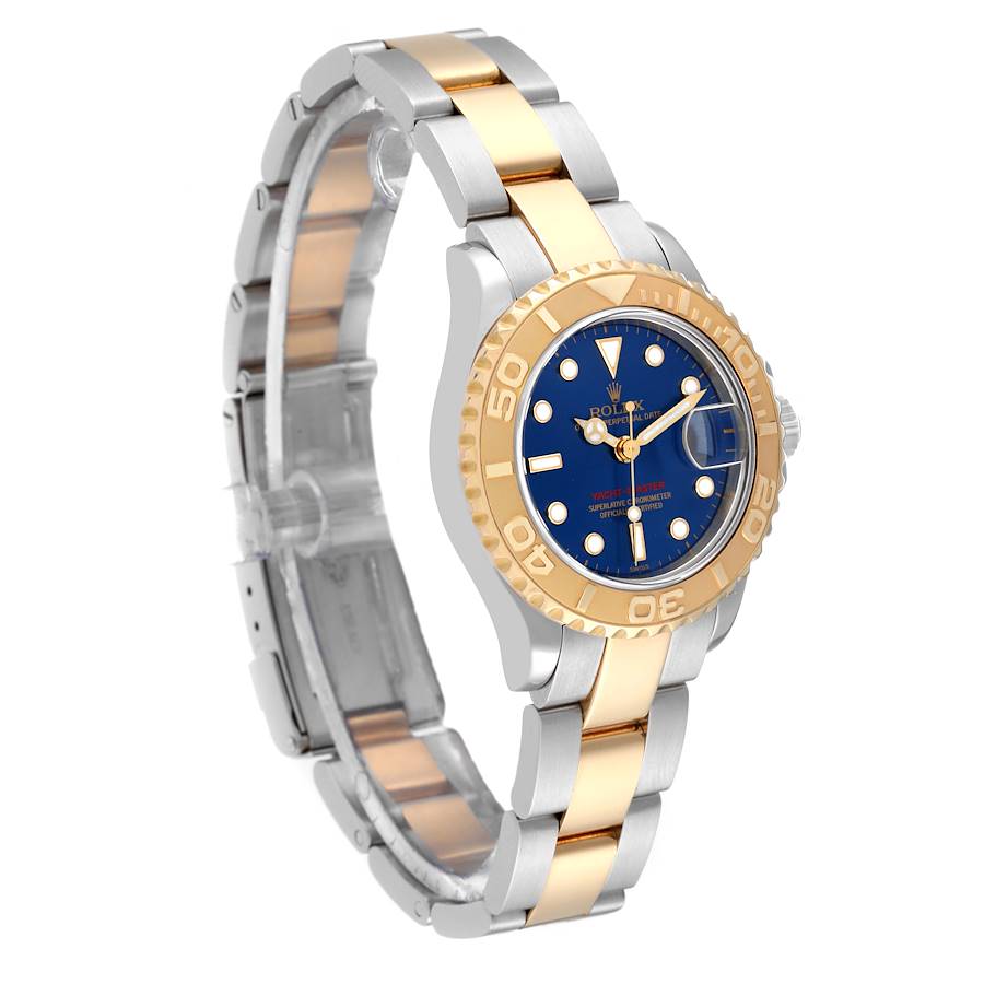 Rolex Yachtmaster Steel Yellow Gold Blue Dial Ladies Watch 169623 29 Mm