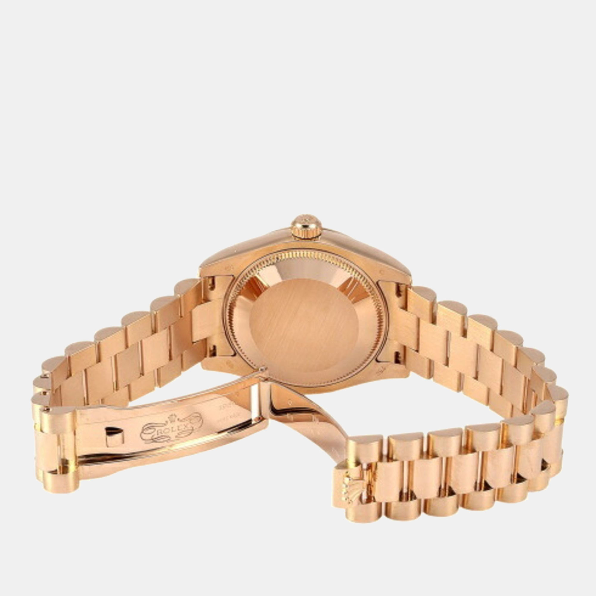 Rolex Silver 18k Rose Gold Datejust 178245 Automatic Women's Wristwatch 31 Mm