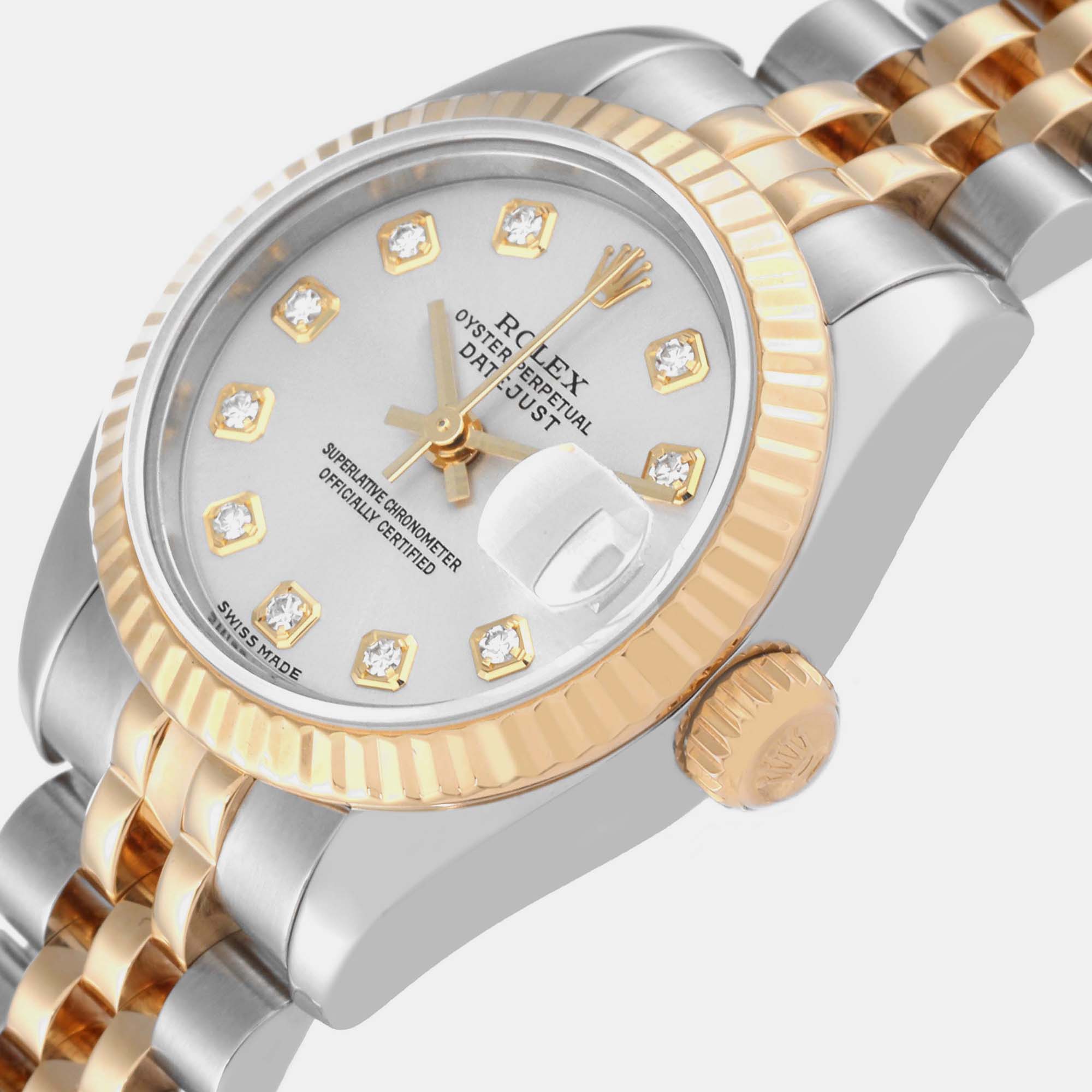 Rolex Datejust 26 Steel Yellow Gold Diamond Ladies Watch 179173 26 mm, Silver
Rolex Datejust 26 Steel Yellow Gold Diamond Ladies Watch 179173 26 mm, Silver