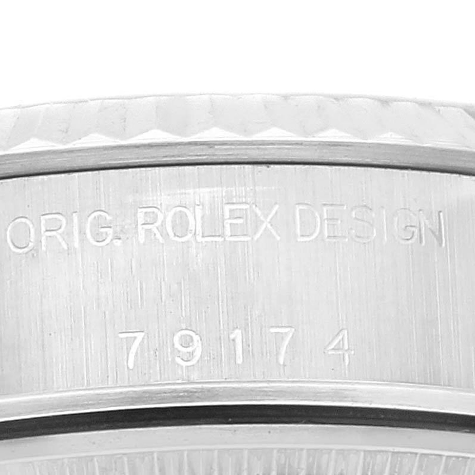 Rolex Datejust White Gold Salmon Dial Steel Ladies Watch 79174 26 Mm