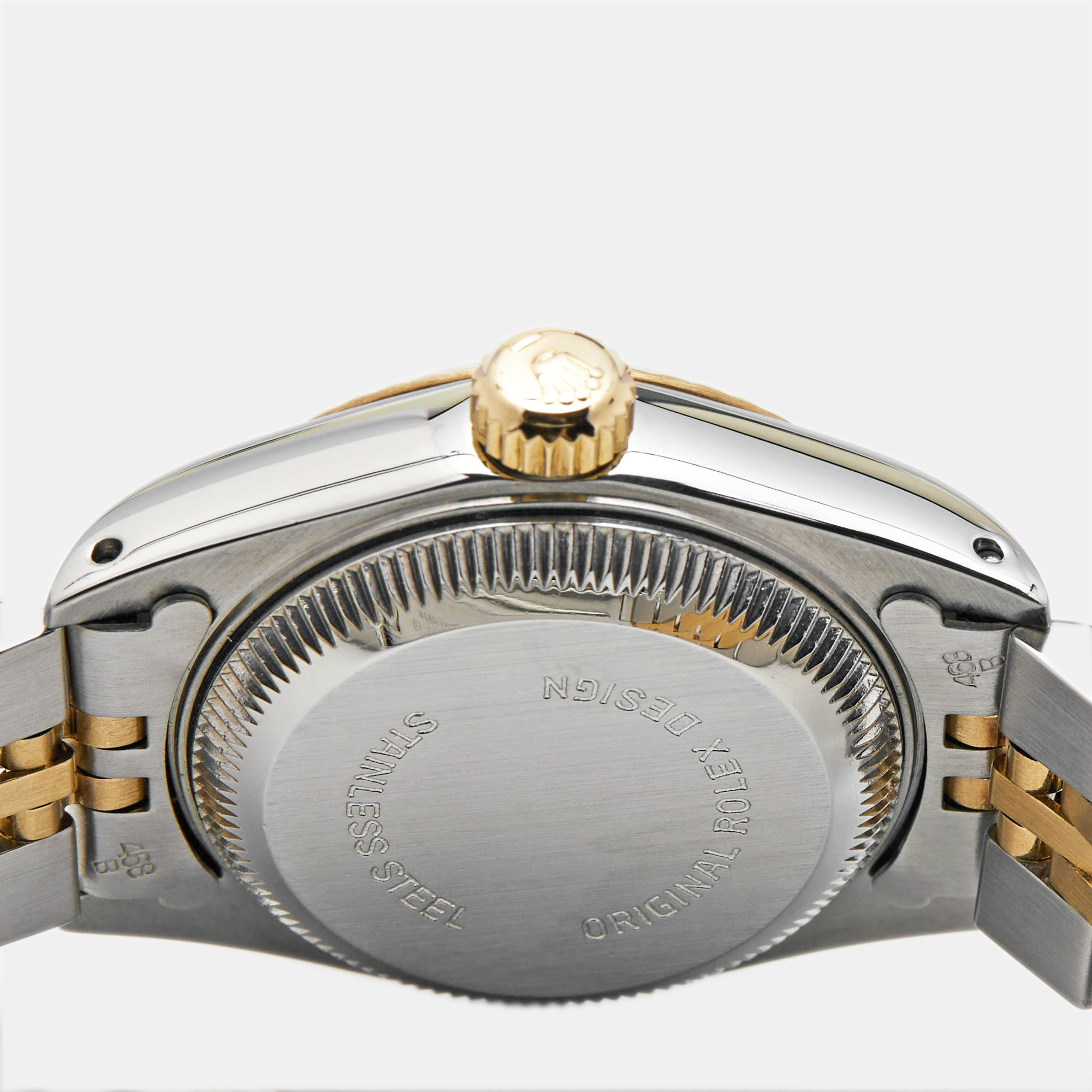 Rolex Champagne 18K Yellow Gold Stainless Steel Datejust 69173 Women's Wristwatch 26 Mm