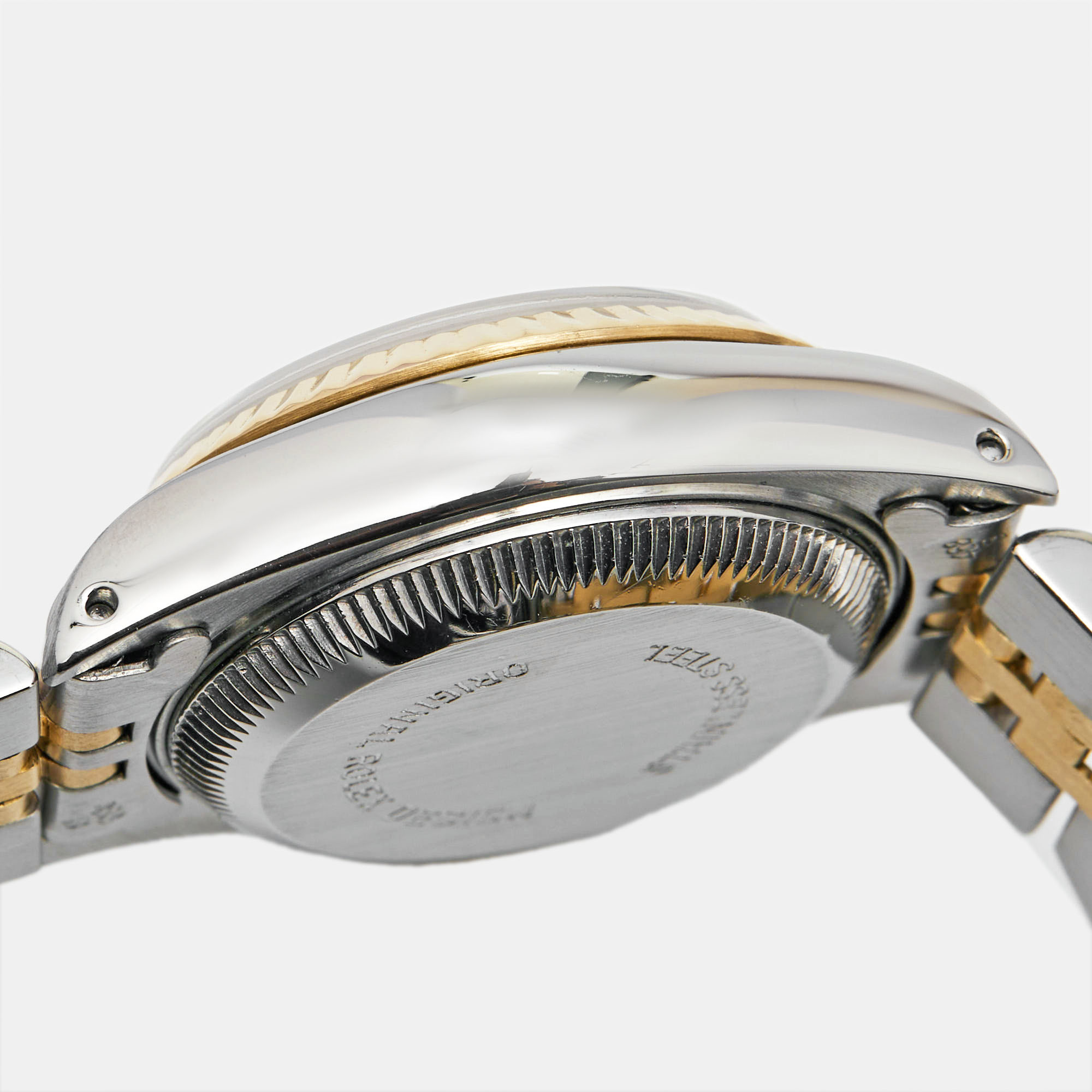 Rolex Champagne 18K Yellow Gold Stainless Steel Datejust 69173 Women's Wristwatch 26 Mm