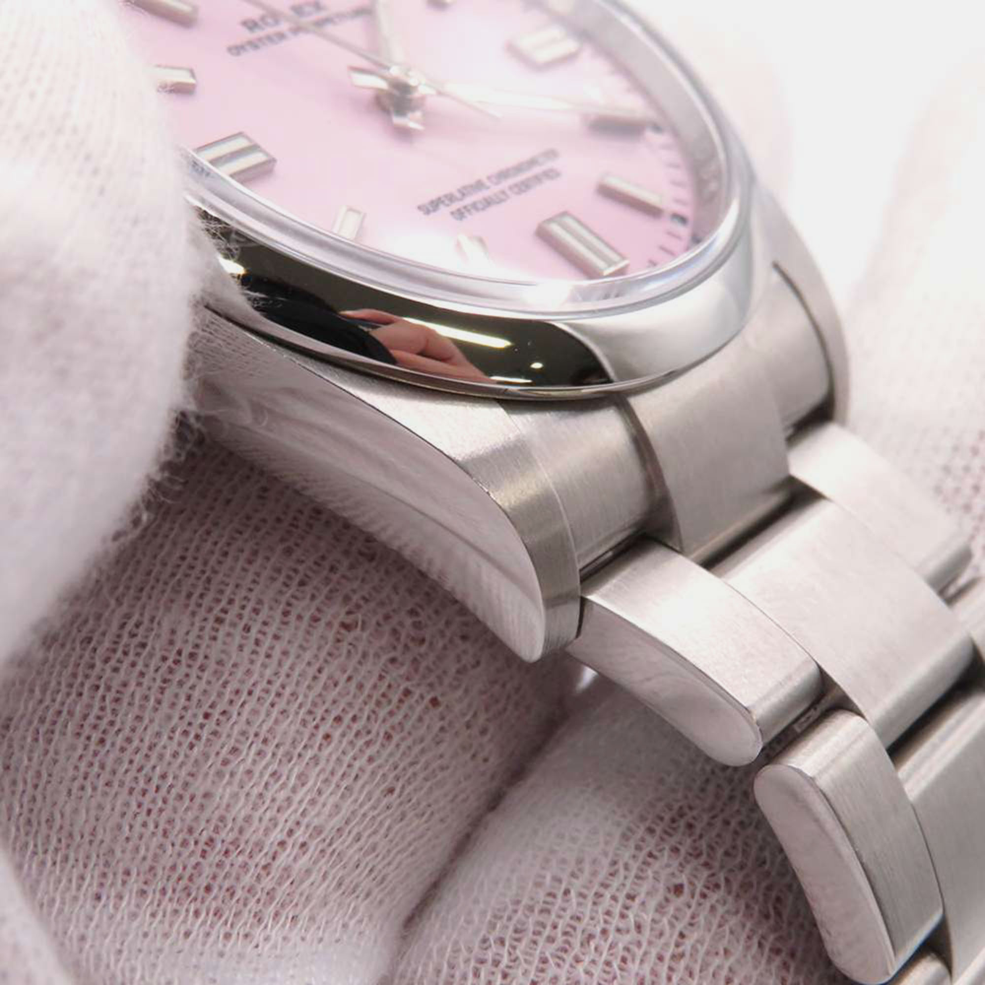 Rolex Pink Stainless Steel Oyster Perpetual 126000 Automatic Women's Wristwatch 36 Mm