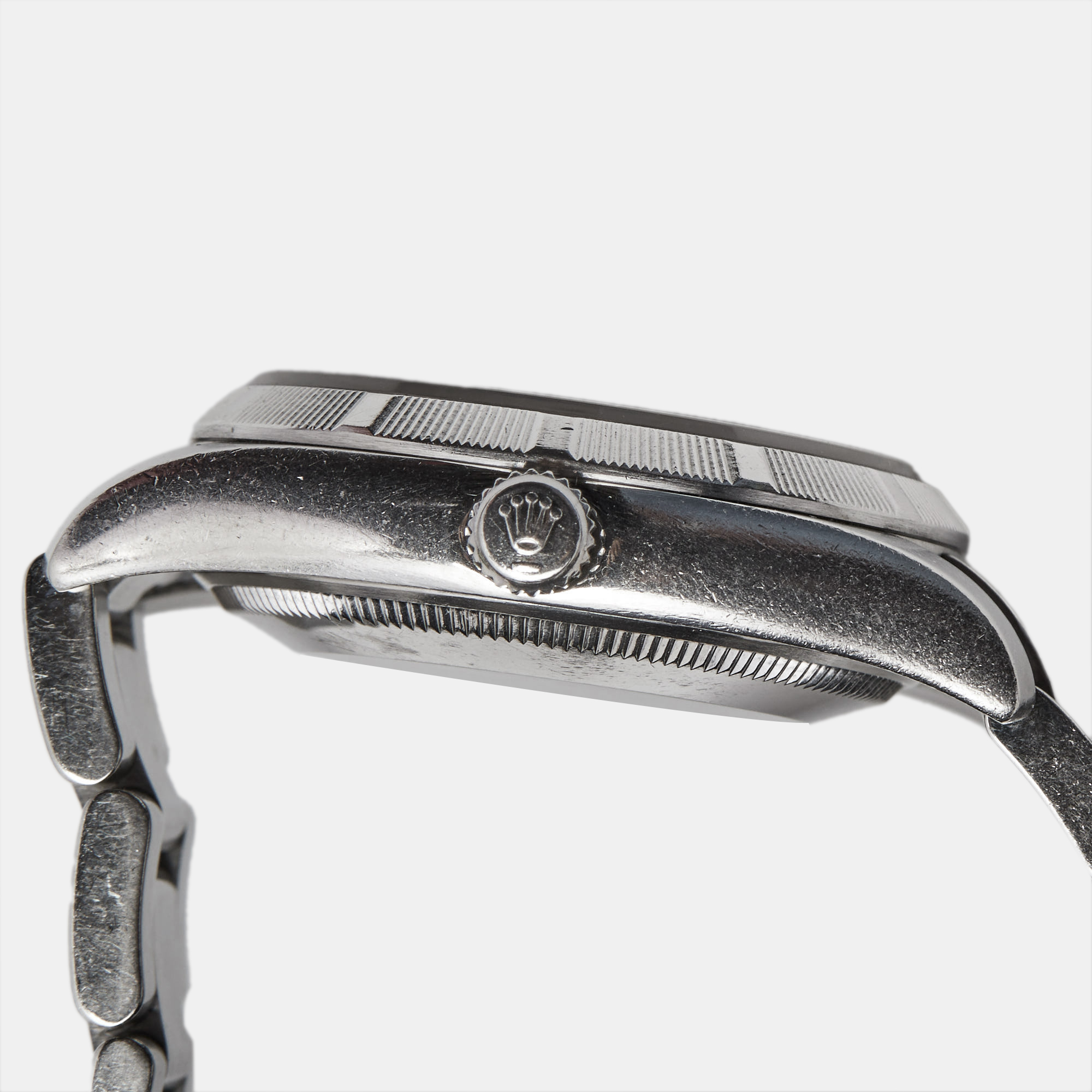 Rolex SIlver Oystersteel Air-King 114210 Women's Wristwatch 34 Mm