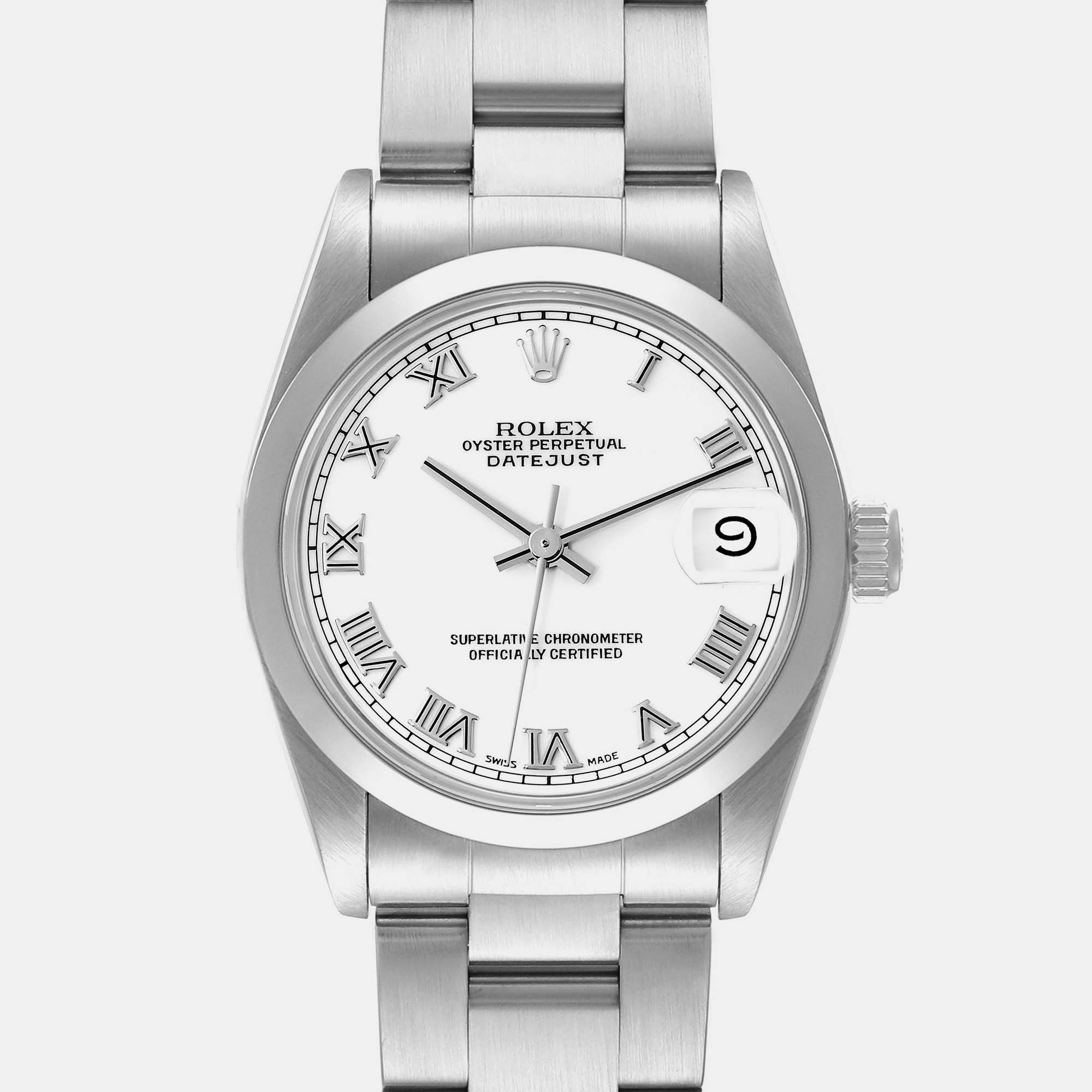 Rolex Datejust Midsize White Dial Steel Ladies Watch 68240 31 Mm
