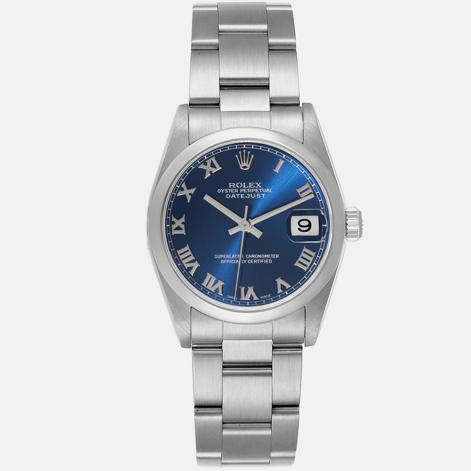 Rolex Datejust 31 Midsize Blue Roman Dial Steel Ladies Watch 78240 31 Mm