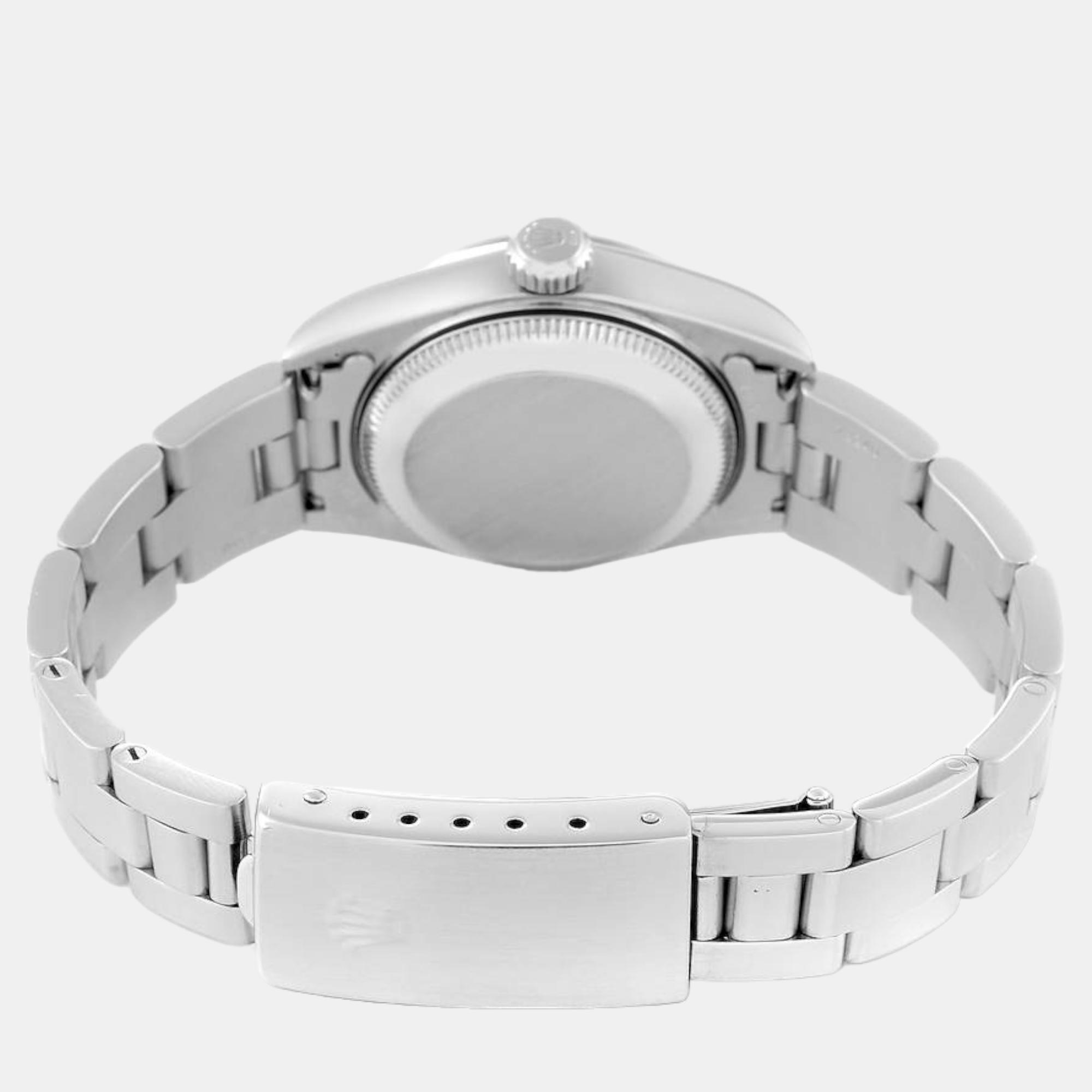 Rolex Date White Roman Dial Domed Bezel Steel Ladies Watch 79160