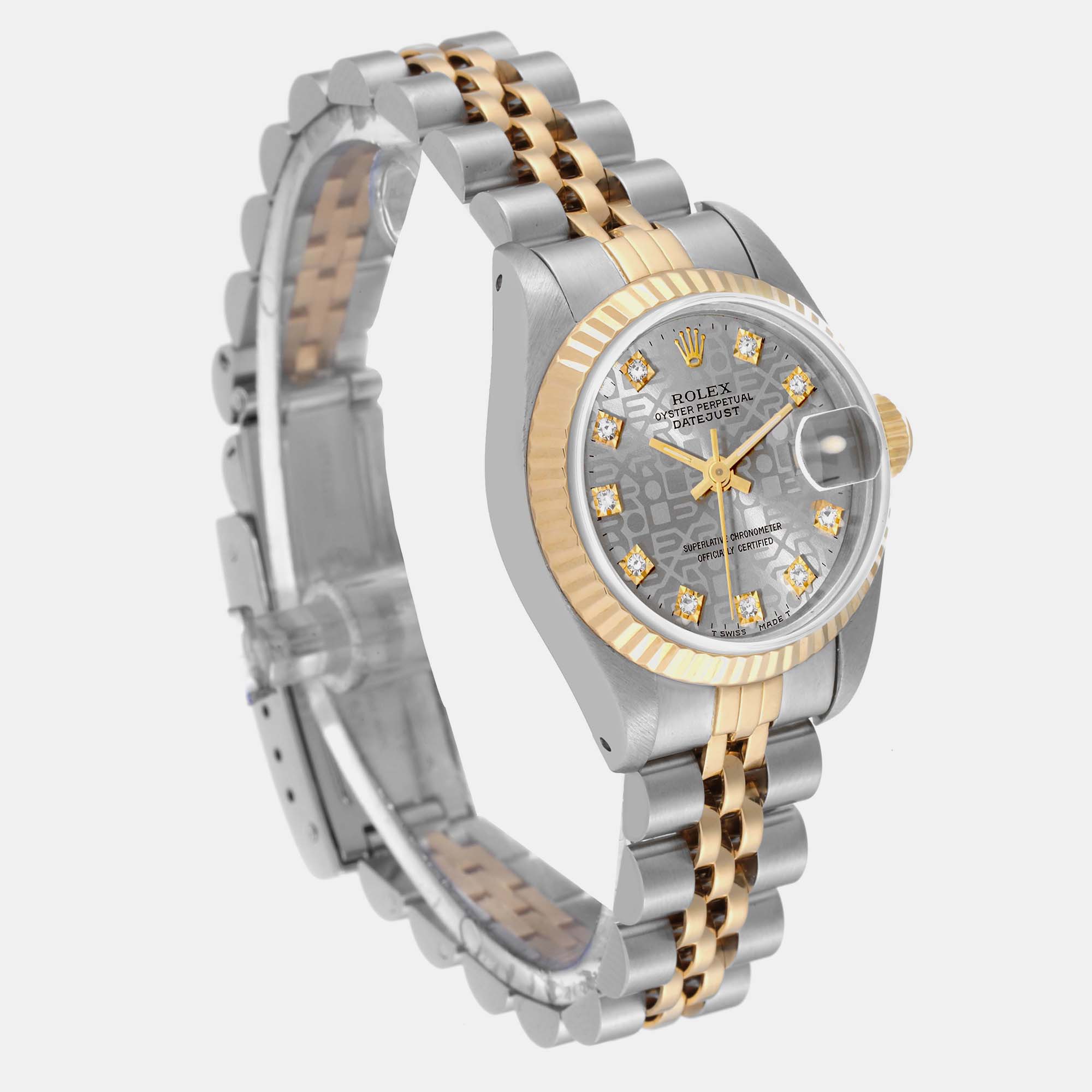Rolex Datejust Steel Yellow Gold Anniversary Diamond Dial Ladies Watch 69173 26 Mm