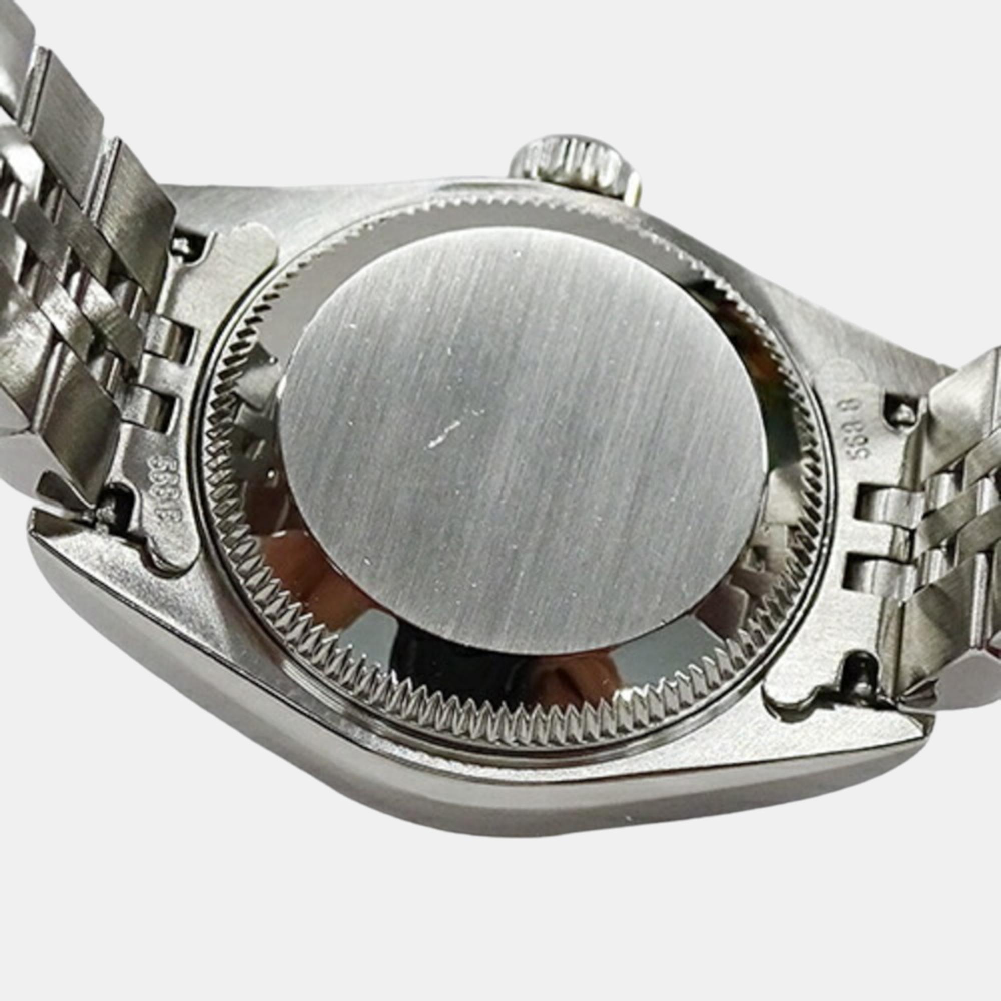 Rolex White 18k White Gold And Stainless Steel Datejust 79174 Automatic Women's Wristwatch 26 Mm