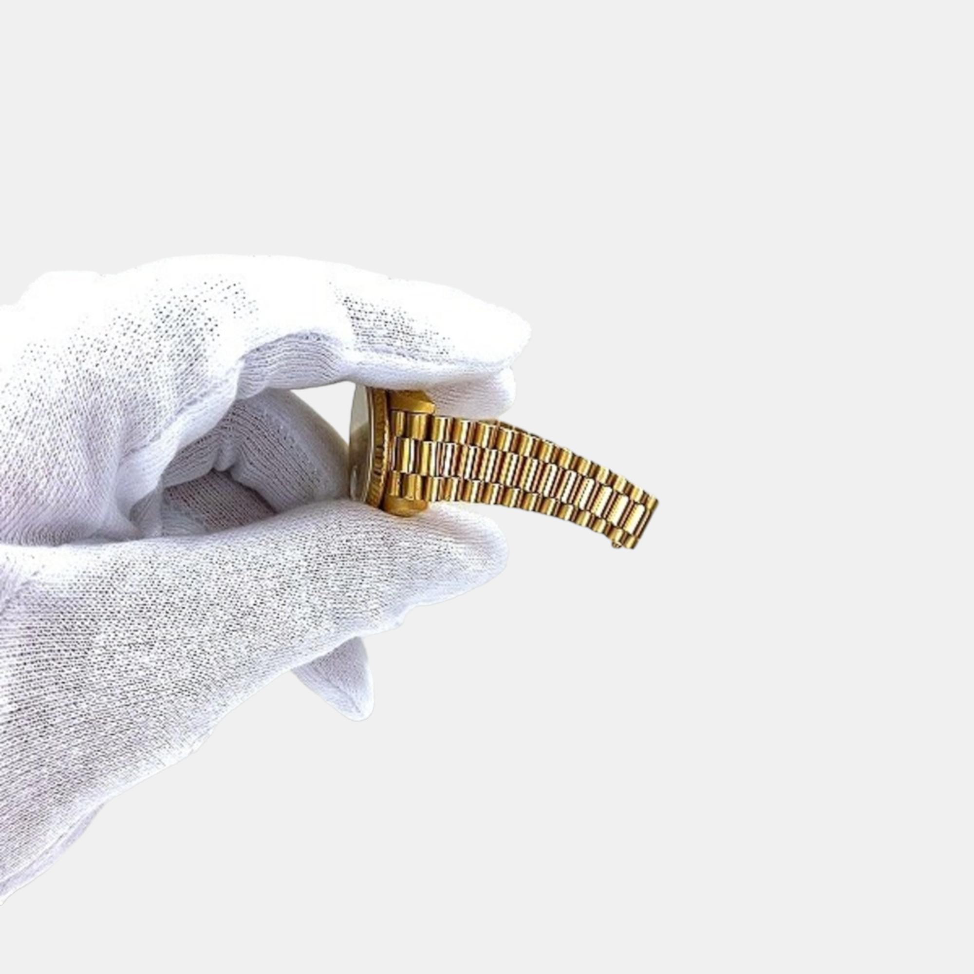 Rolex Champagne Diamond 18k Yellow Gold Datejust 69178 Automatic Women's Wristwatch 27 Mm
