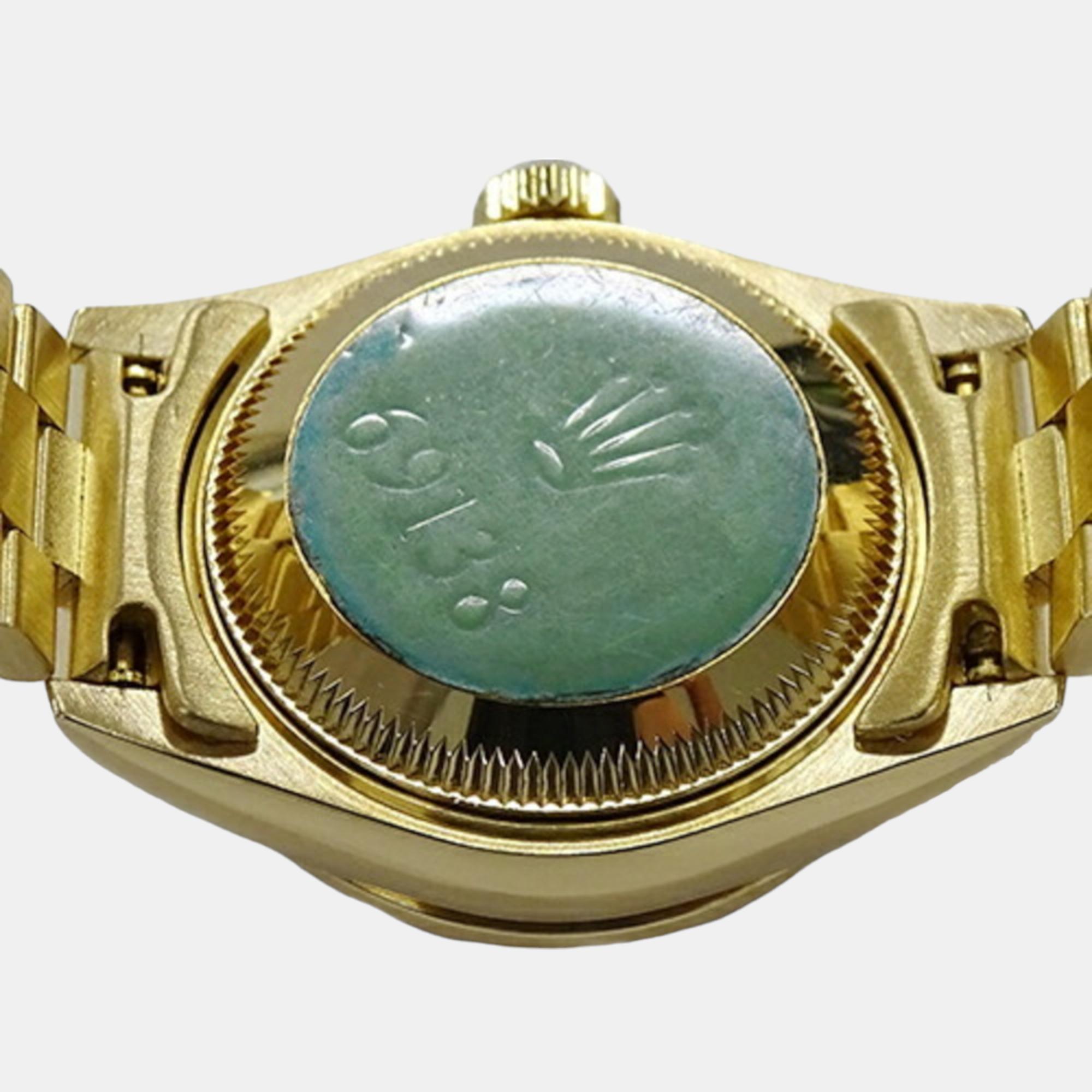 Rolex Champagne Diamond 18k Yellow Gold Datejust 69138 Automatic Women's Wristwatch 26 Mm