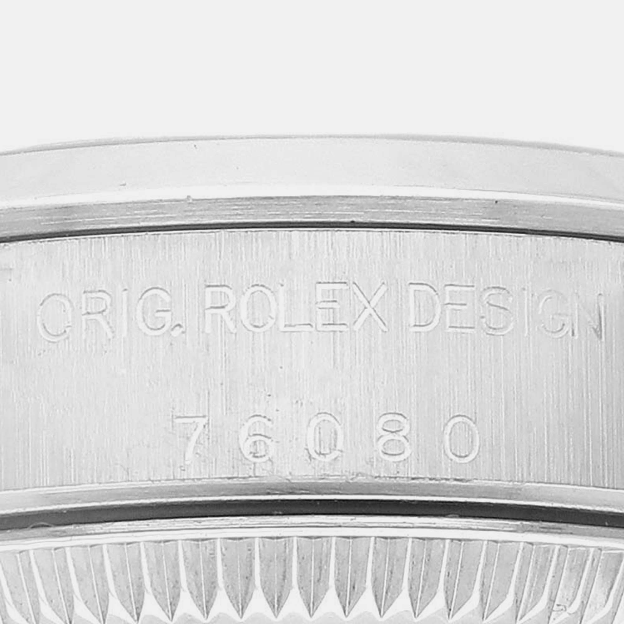 Rolex Oyster Perpetual Nondate Blue Dial Steel Ladies Watch 76080 24 Mm