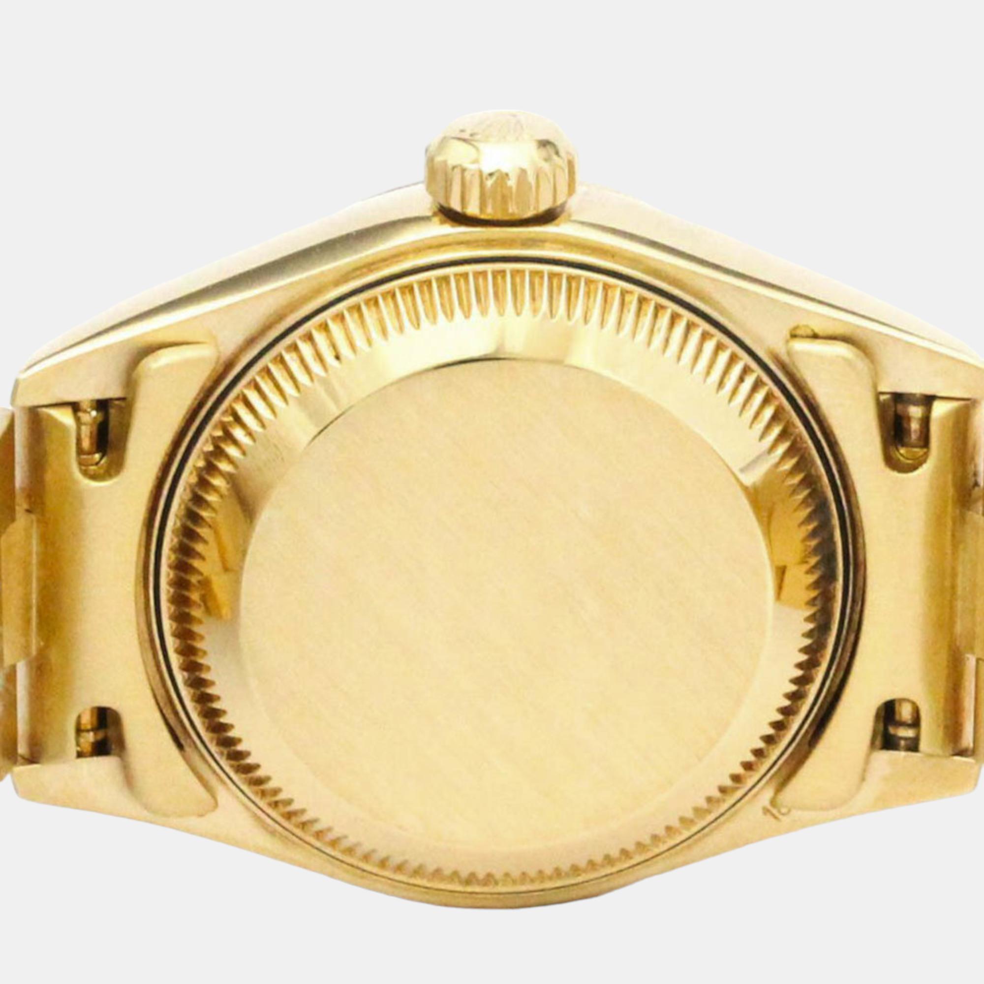 Rolex Champagne Diamond 18k Yellow Gold Datejust 79178 Automatic Women's Wristwatch 26 Mm