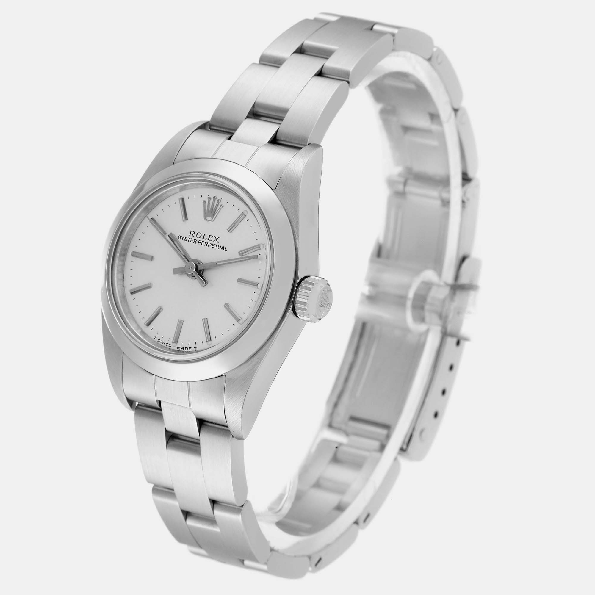 Rolex Oyster Perpetual Non-Date Steel Ladies Watch 76080 24 Mm