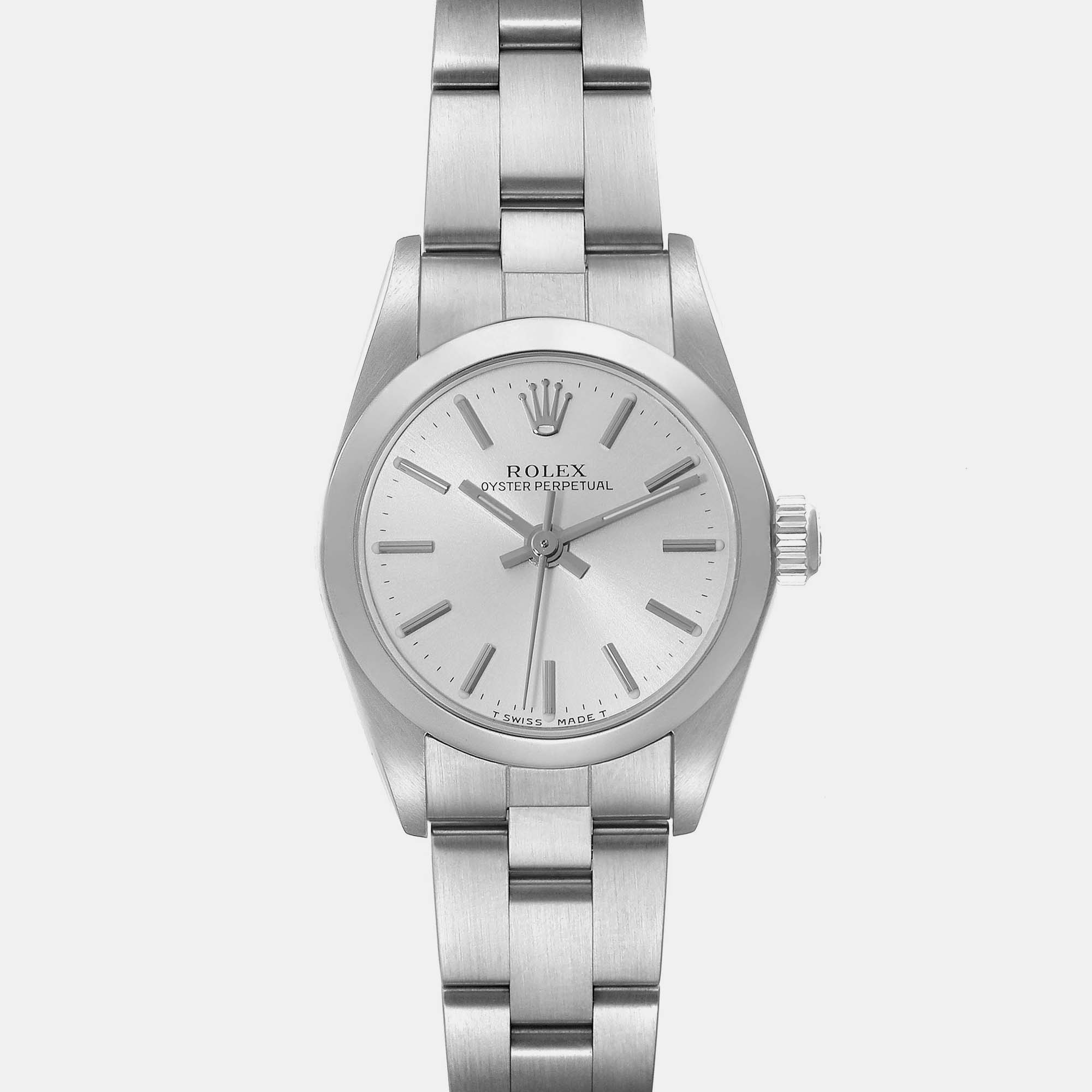 Rolex Oyster Perpetual Non-Date Steel Ladies Watch 76080 24 Mm
