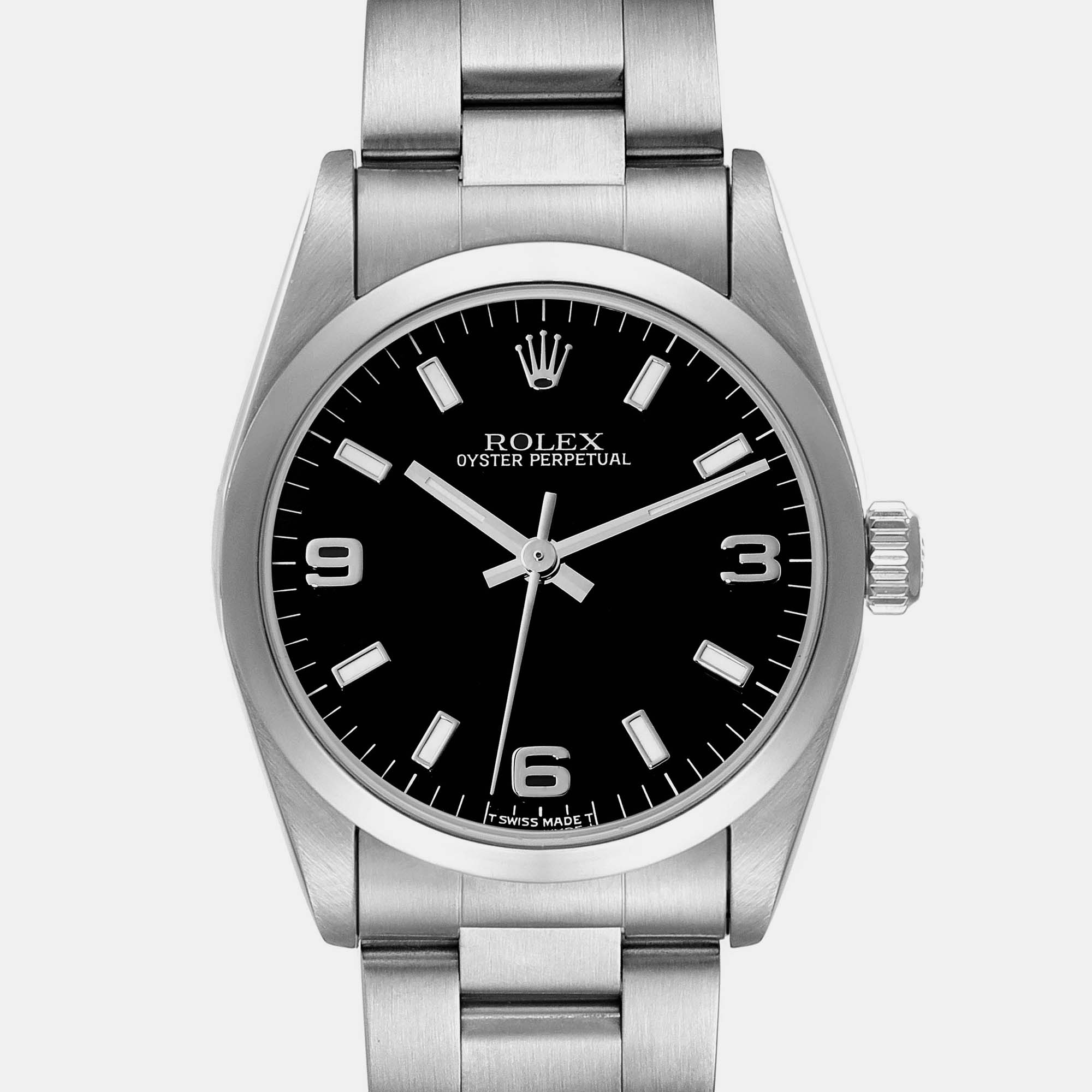 Rolex Midsize Black Dial Automatic Steel Ladies Watch 67480 31 Mm
