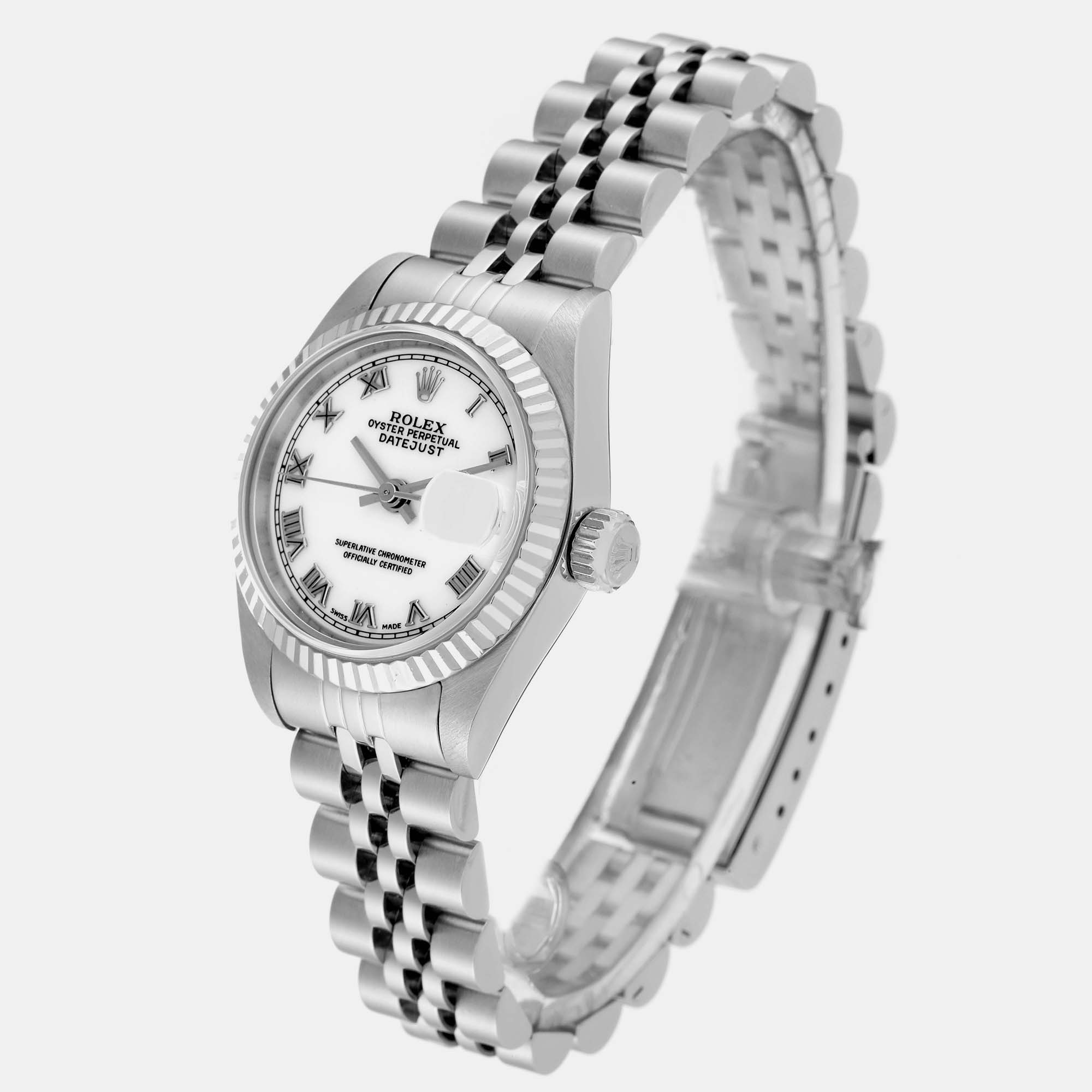 Rolex Datejust Steel White Gold Roman Dial Ladies Watch 69174 26 Mm