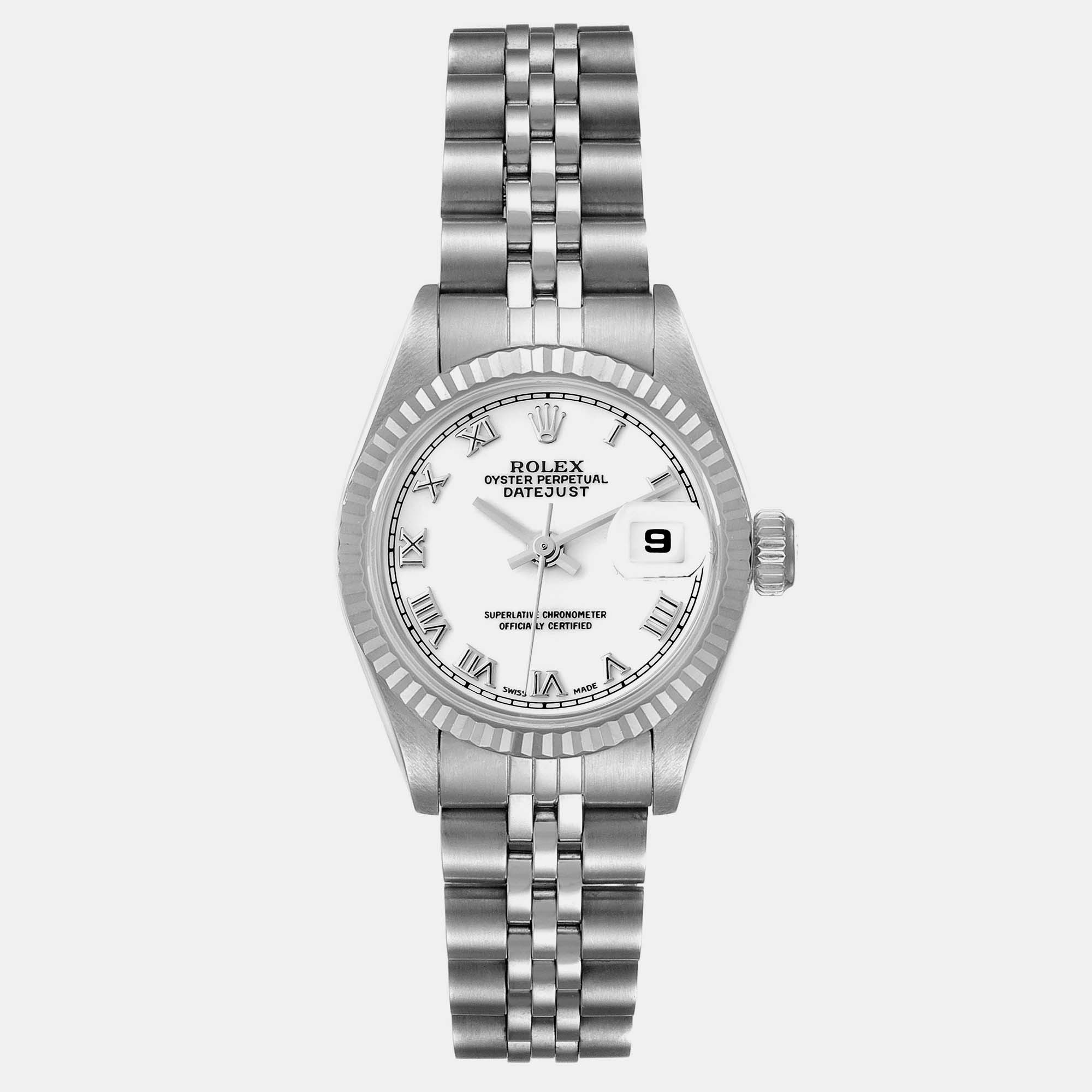 Rolex Datejust Steel White Gold Roman Dial Ladies Watch 69174 26 Mm