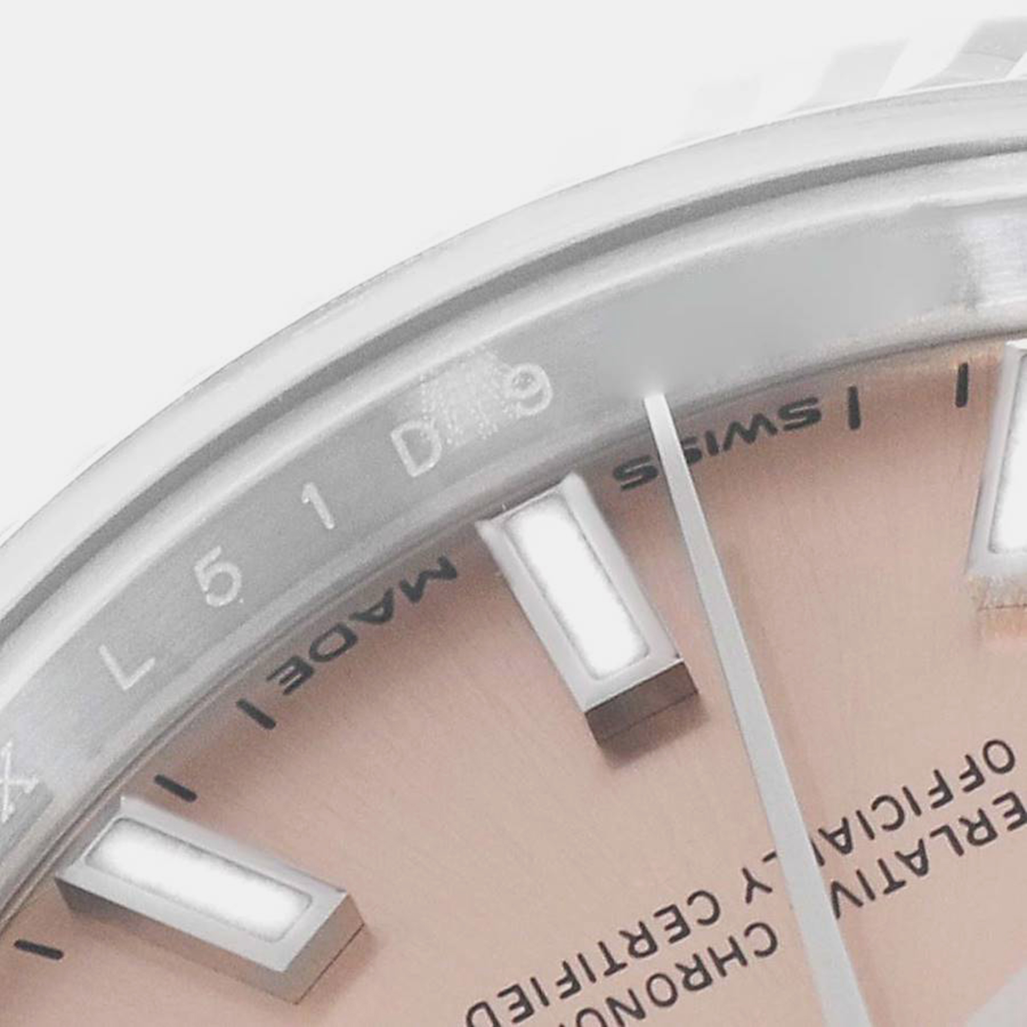 Rolex Datejust Steel White Gold Pink Dial Ladies Watch 279174 28 Mm