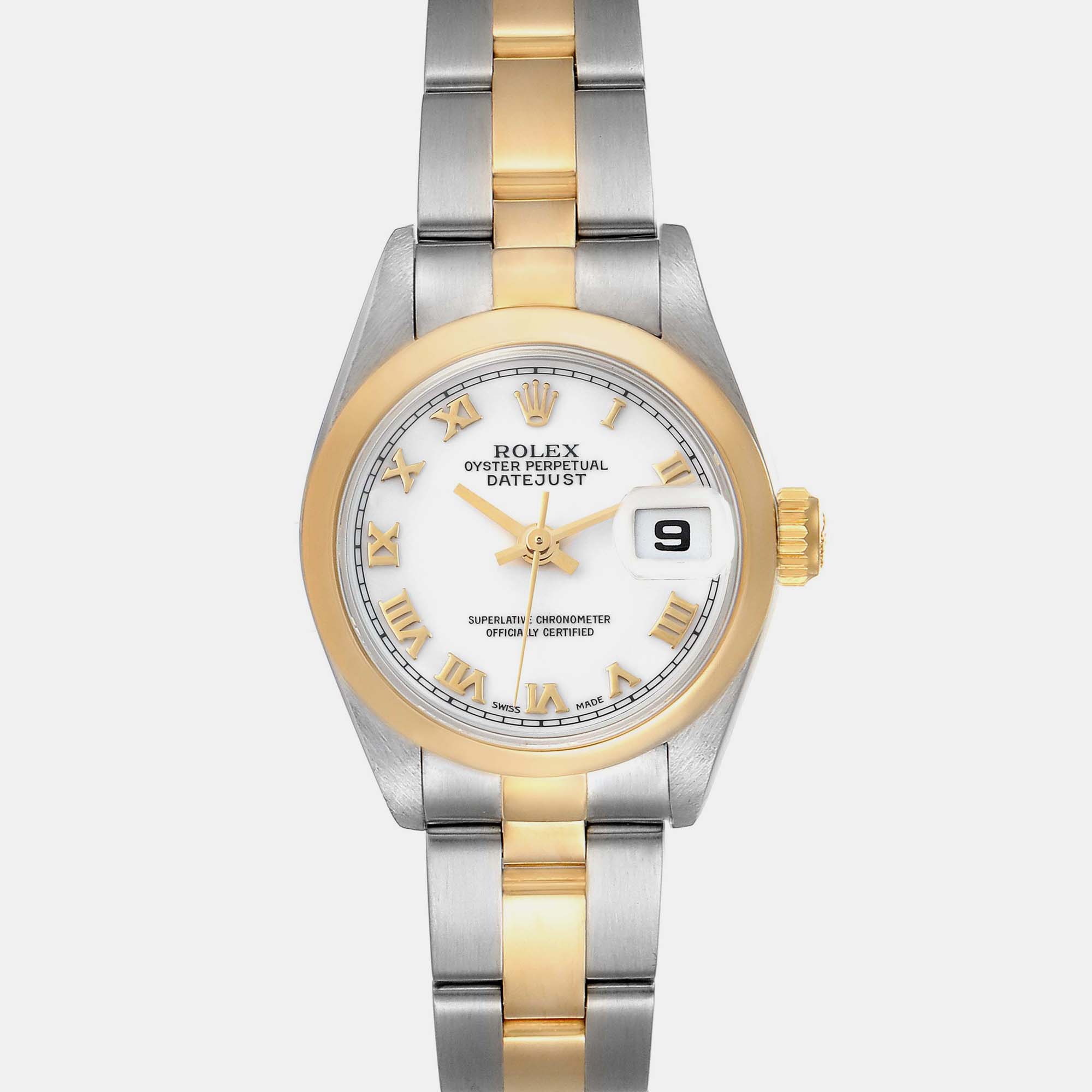 Rolex Datejust Steel Yellow Gold White Dial Ladies Watch 69163 26 Mm
