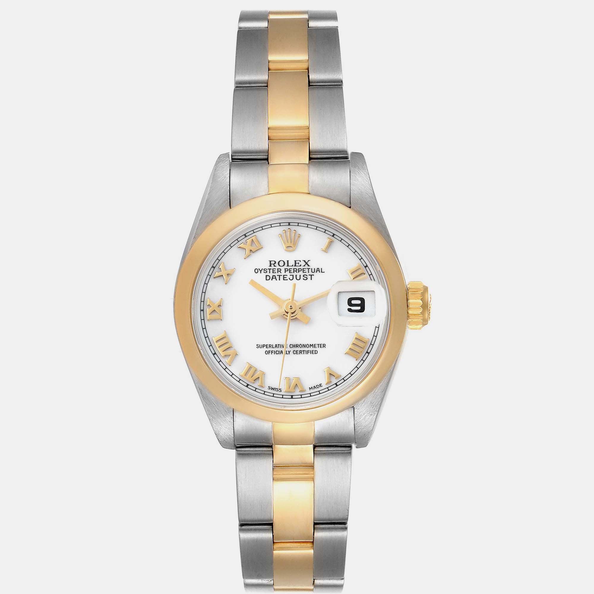 Rolex Datejust Steel Yellow Gold White Dial Ladies Watch 69163 26 Mm