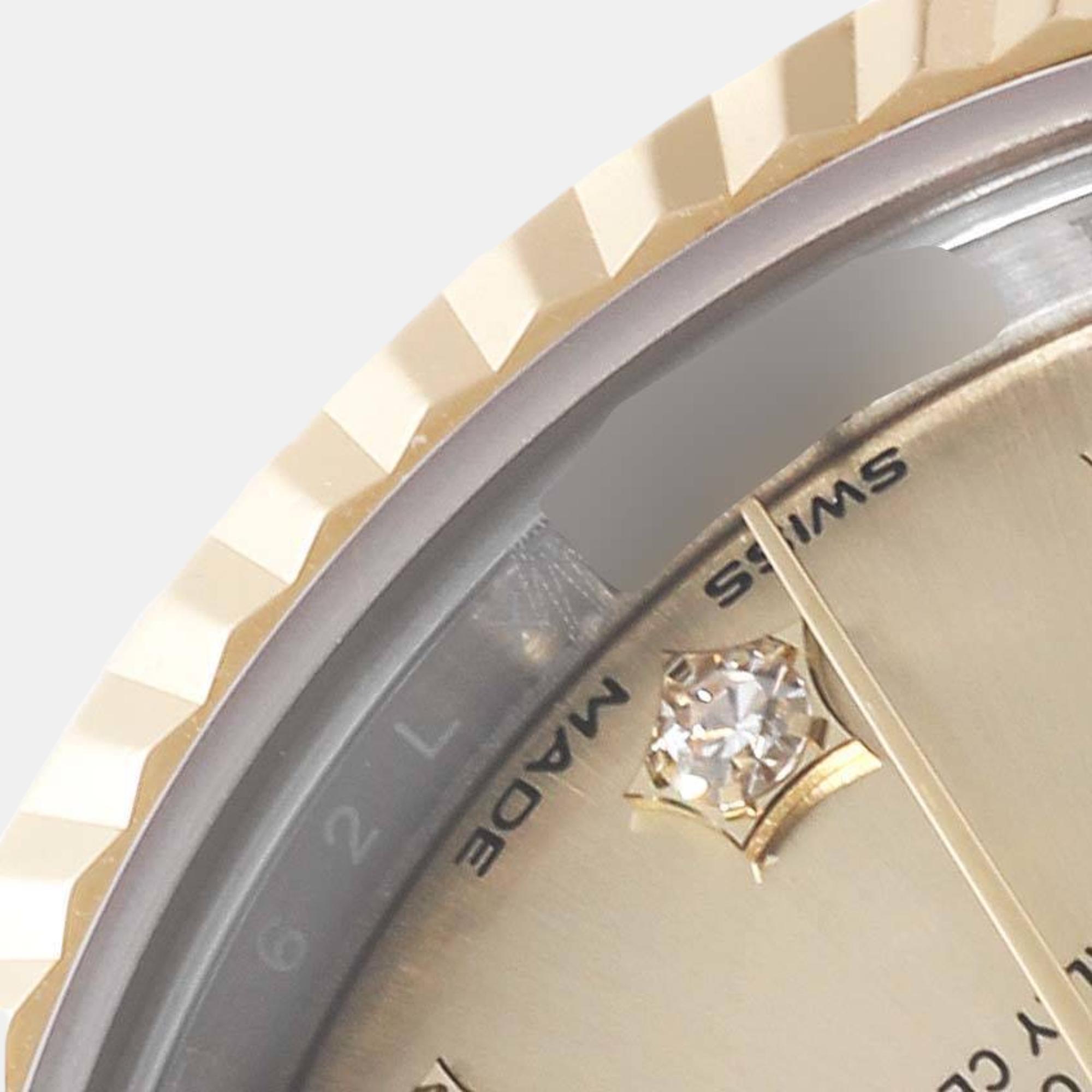 Rolex Datejust 28 Diamond Dial Steel Yellow Gold Ladies Watch 279173
