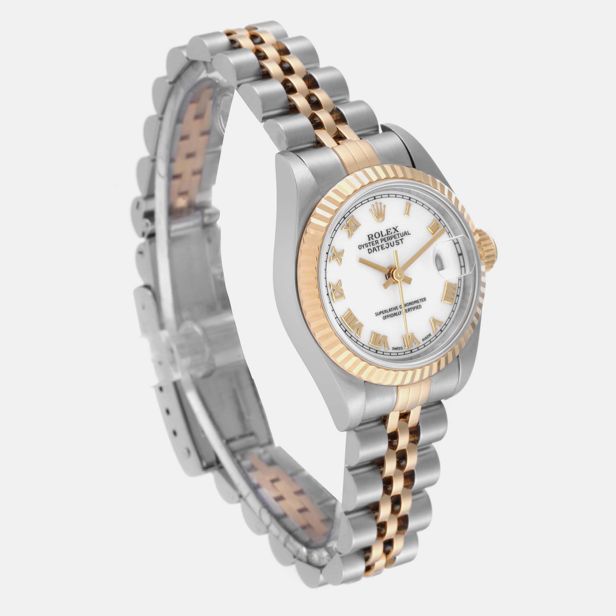 Rolex Datejust White Dial Steel Yellow Gold Ladies Watch 69173 26 Mm