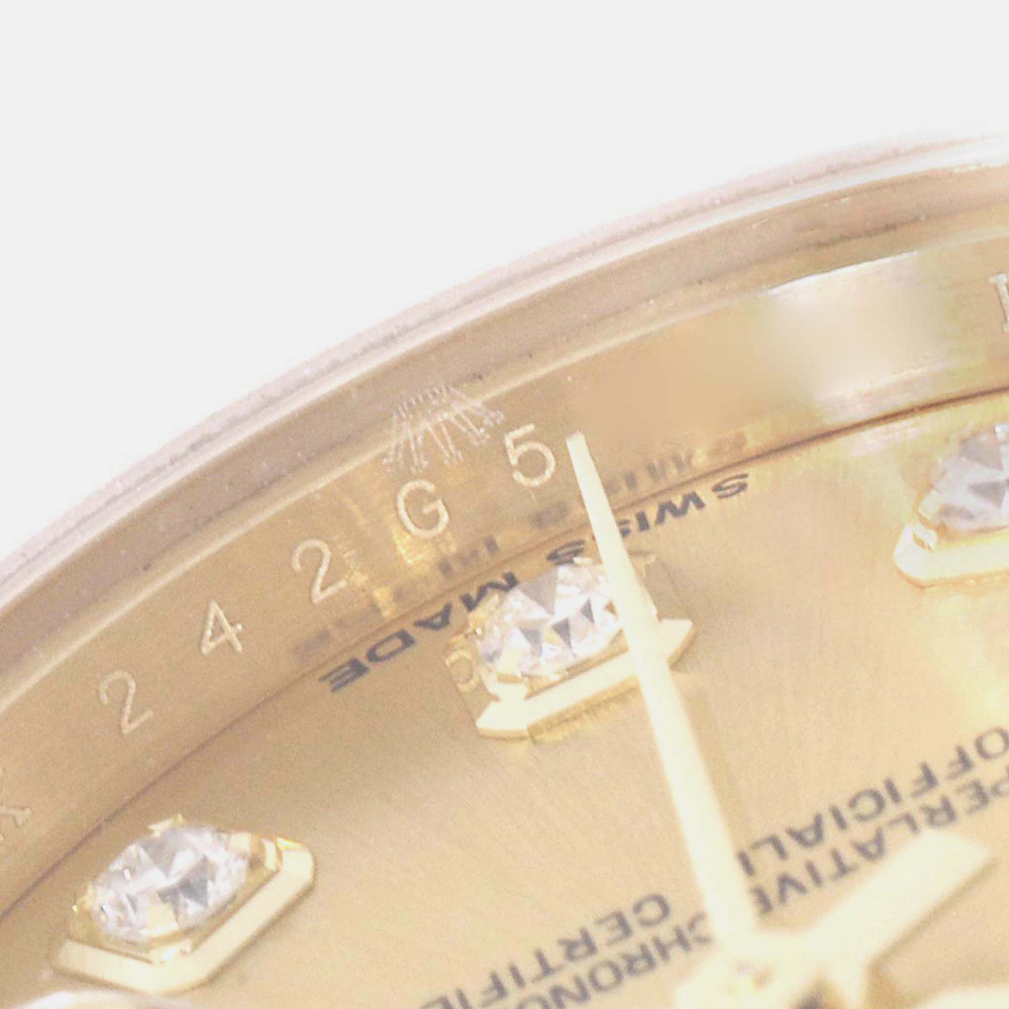 Rolex President Datejust Yellow Gold Diamond Ladies Watch 179158 26 Mm