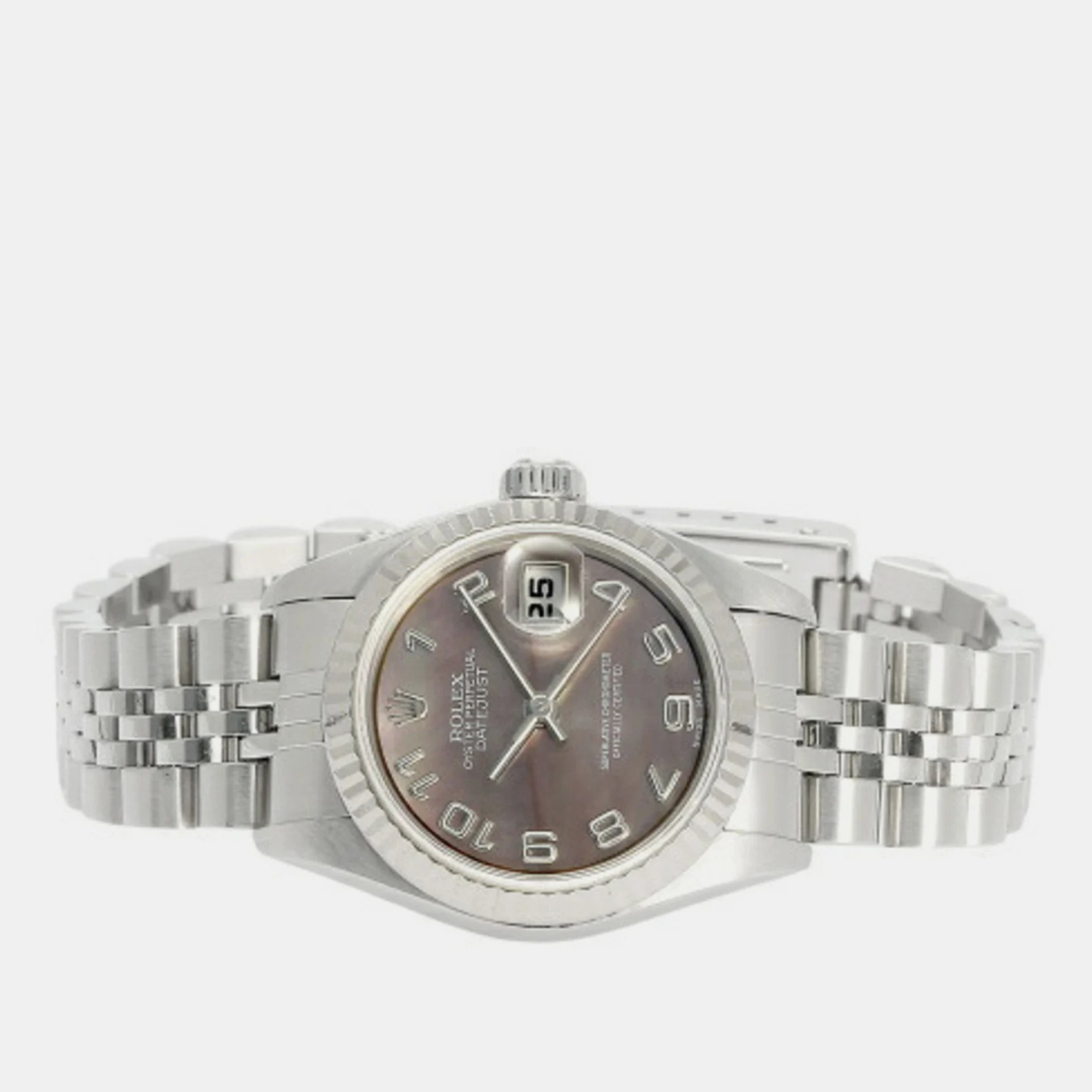 Rolex White 18K White Gold And Stainless Steel Datejust 79174 Automatic Women's Wristwatch 26 mm, Black
Rolex White 18K White Gold And Stainless Steel Datejust 79174 Automatic Women's Wristwatch 26 mm, Black