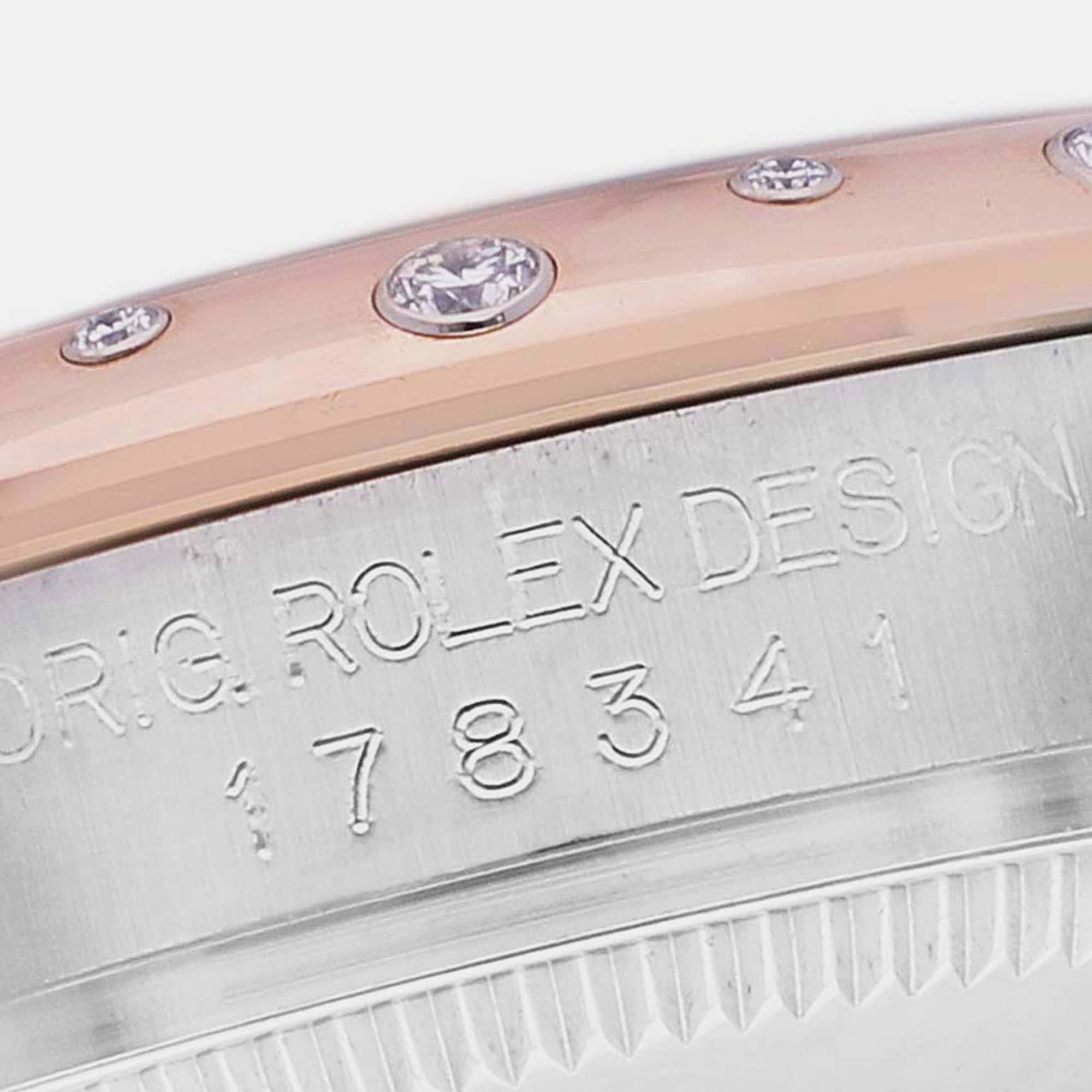 Rolex Datejust Midsize Steel Rose Gold Diamond Ladies Watch 178341 31 Mm