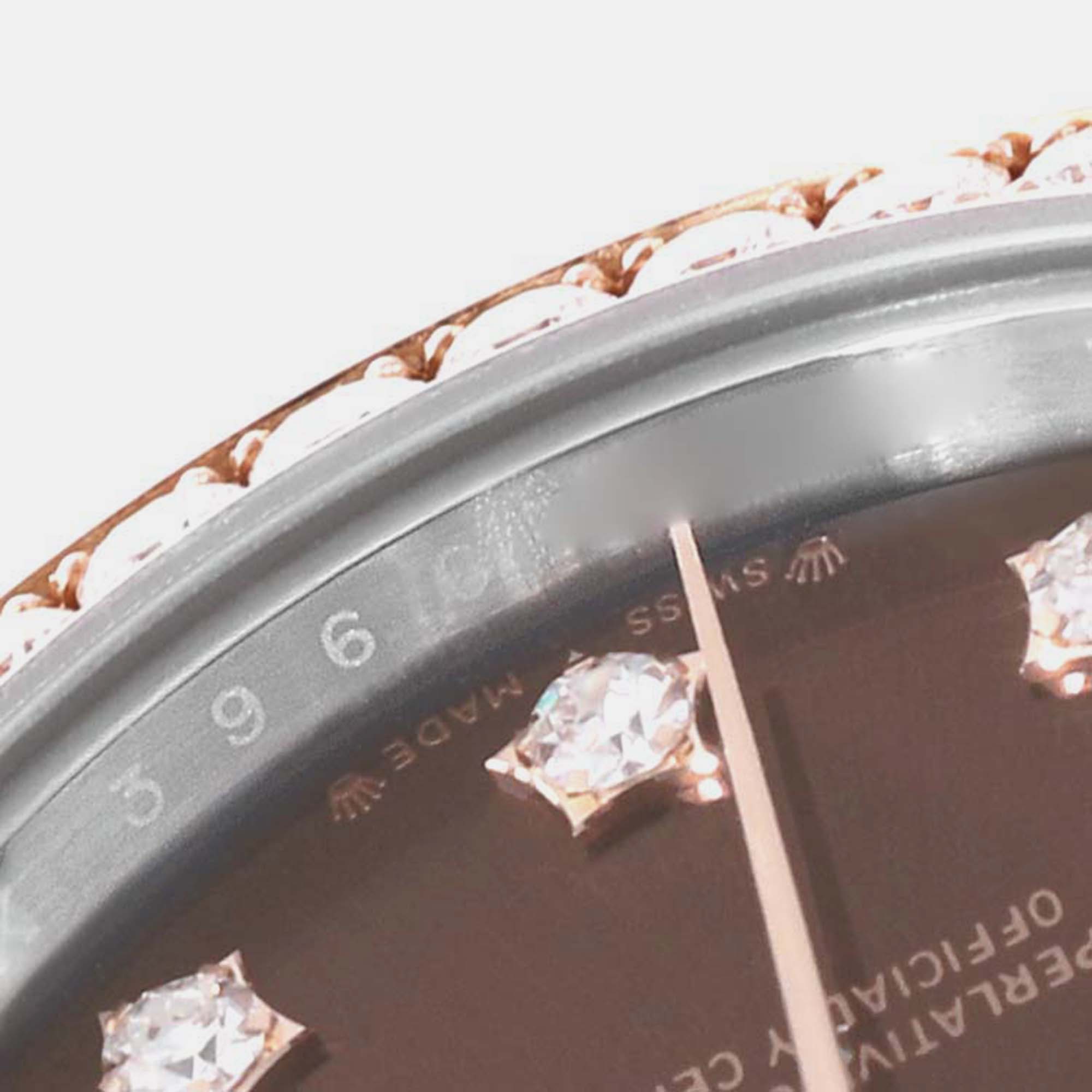 Rolex Datejust Steel Rolesor Everose Gold Diamond Ladies Watch 279381 28 Mm