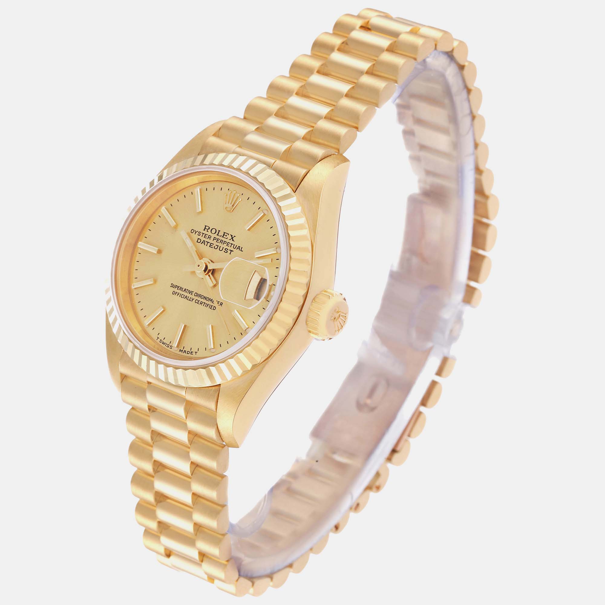 Rolex President Datejust 18k Yellow Gold Ladies Watch 79178 26 Mm
