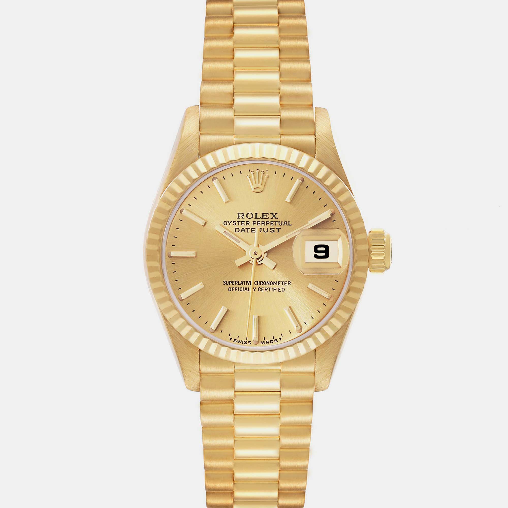 Rolex President Datejust 18k Yellow Gold Ladies Watch 79178 26 Mm