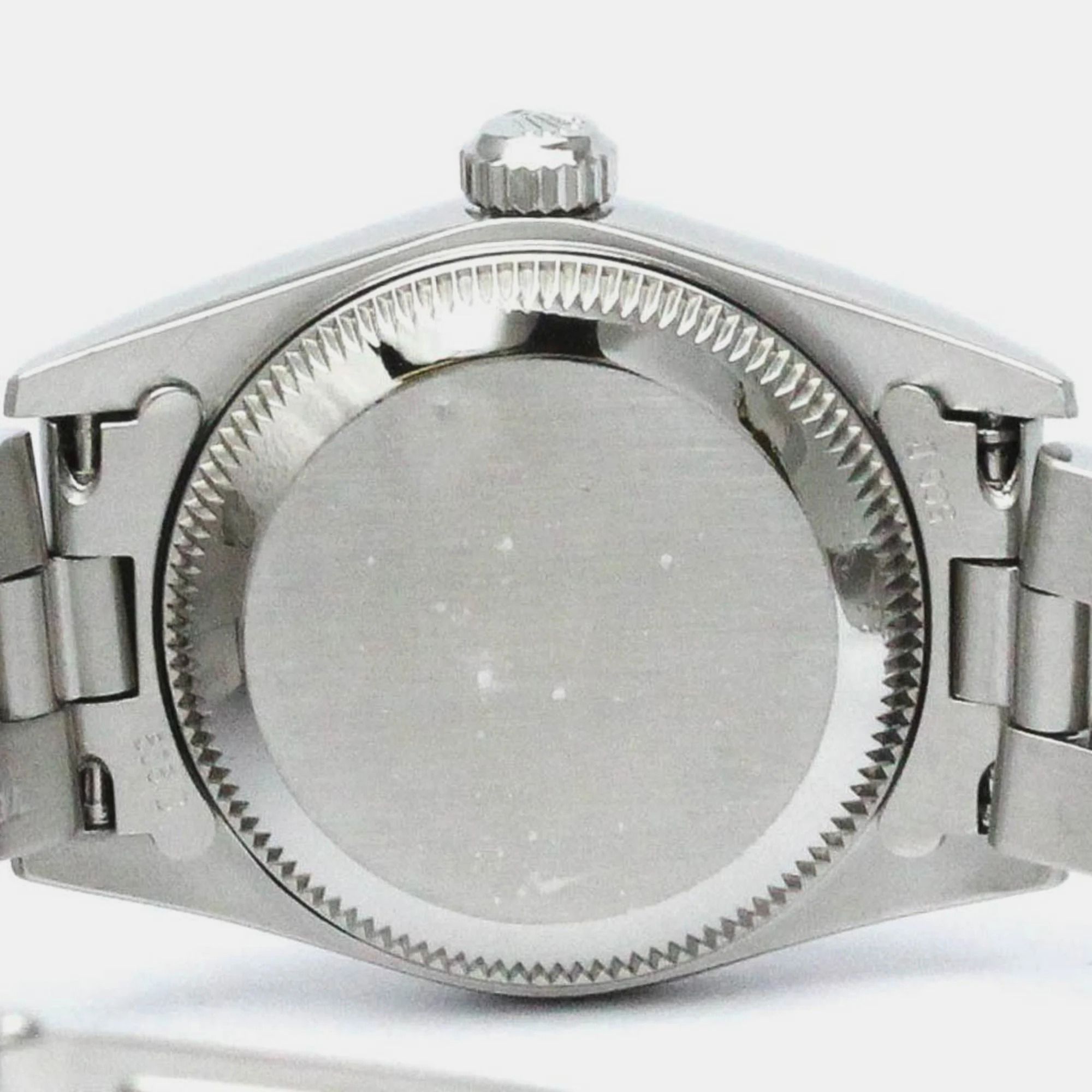 Rolex Orange Stainless Steel Oyster Perpetual 76080 Automatic Women's Wristwatch 24 Mm