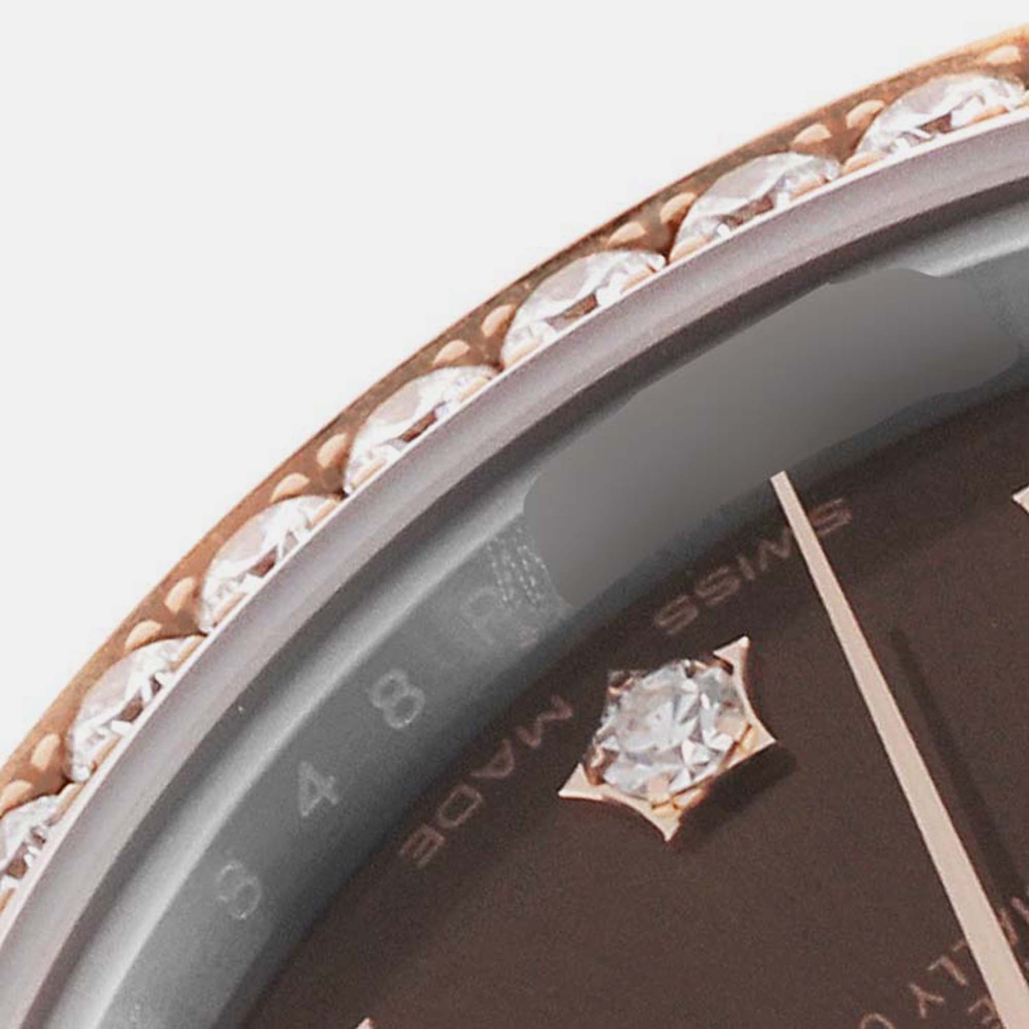 Rolex Datejust 28 Steel Rolesor Rose Gold Diamond Ladies Watch 279381