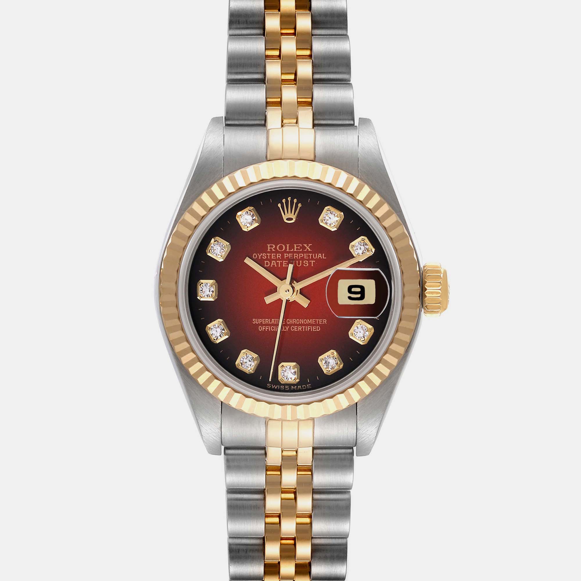 Rolex Datejust Steel Yellow Gold Diamond Dial Ladies Watch 79173 26 Mm