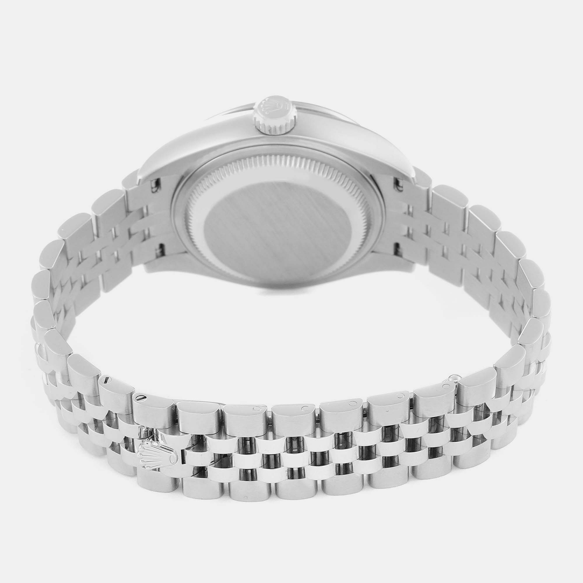 Rolex Datejust Steel White Gold Silver Dial Diamond Ladies Watch 279384 28 Mm
