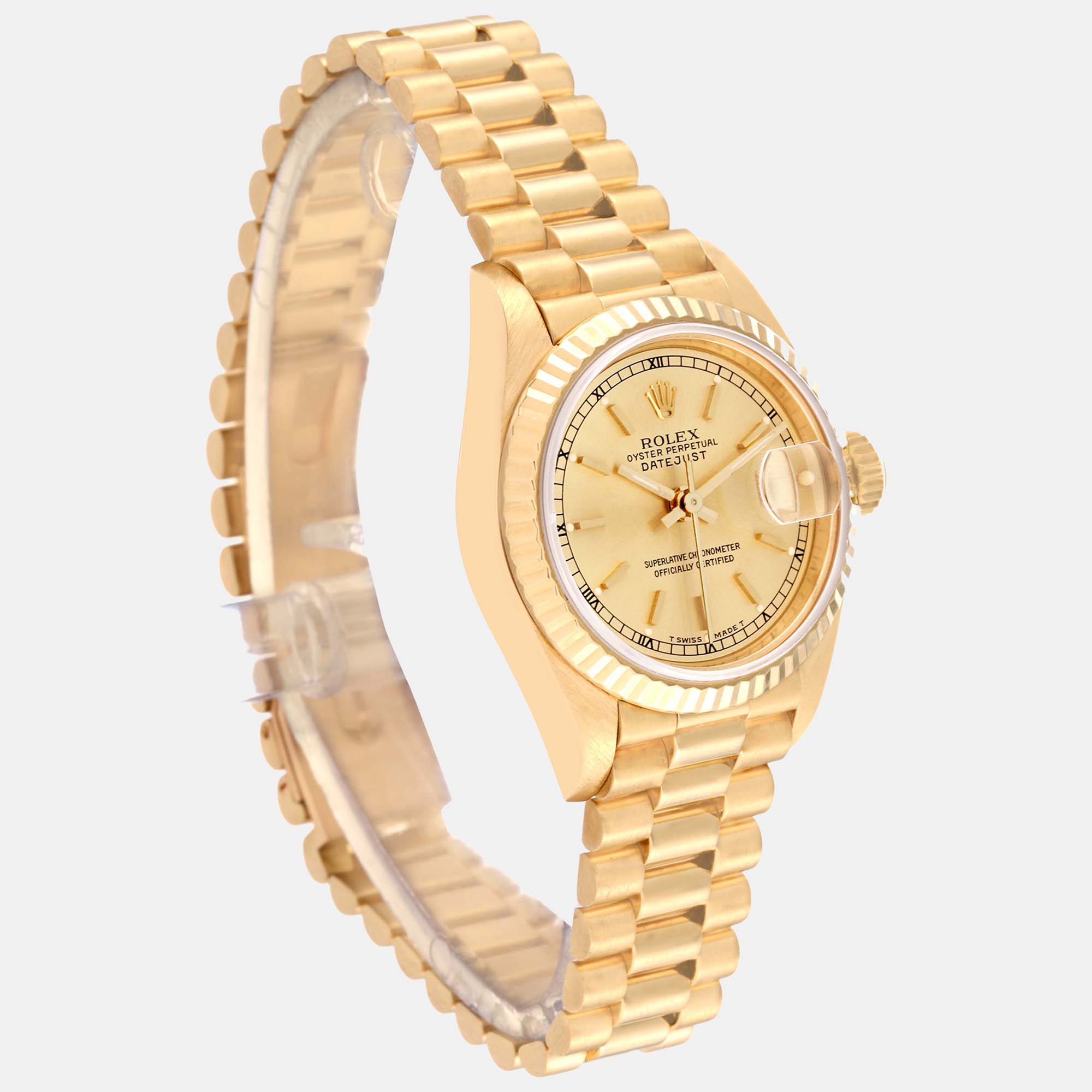 Rolex Datejust President Yellow Gold Ladies Watch 69178 26 Mm