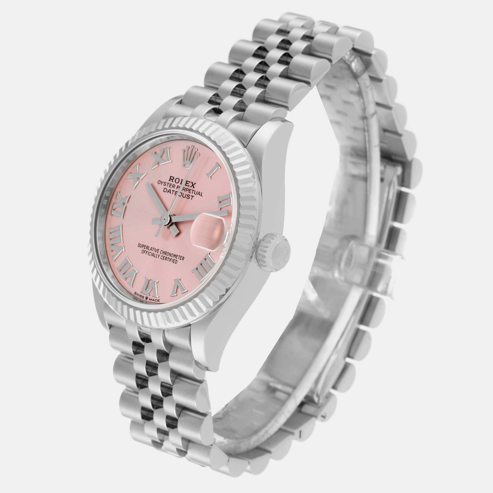 Rolex Datejust Midsize Steel White Gold Pink Dial Ladies Watch 278274 31 Mm